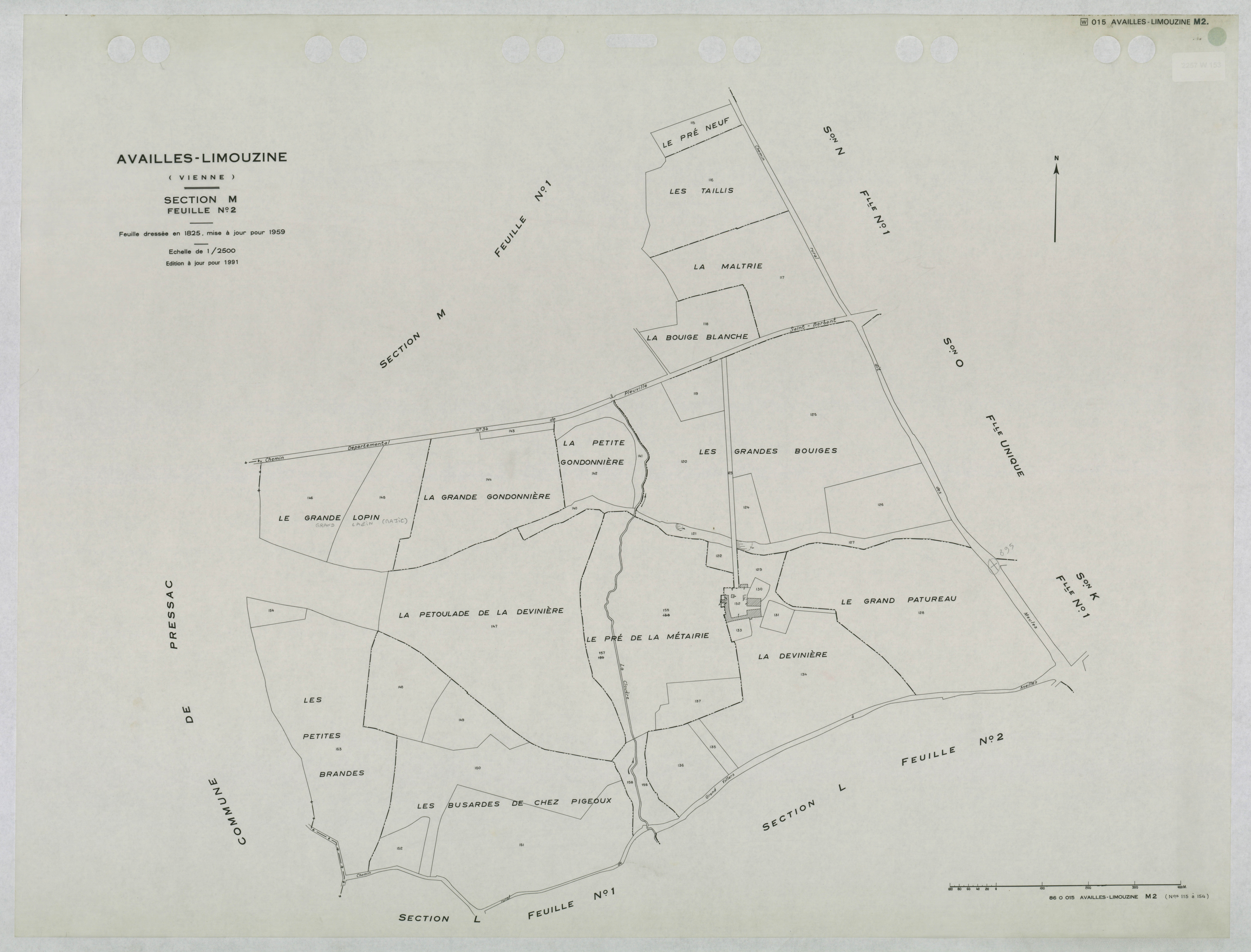 Availles-Limouzine - FRAD086_cadastre Pans mis à jour 