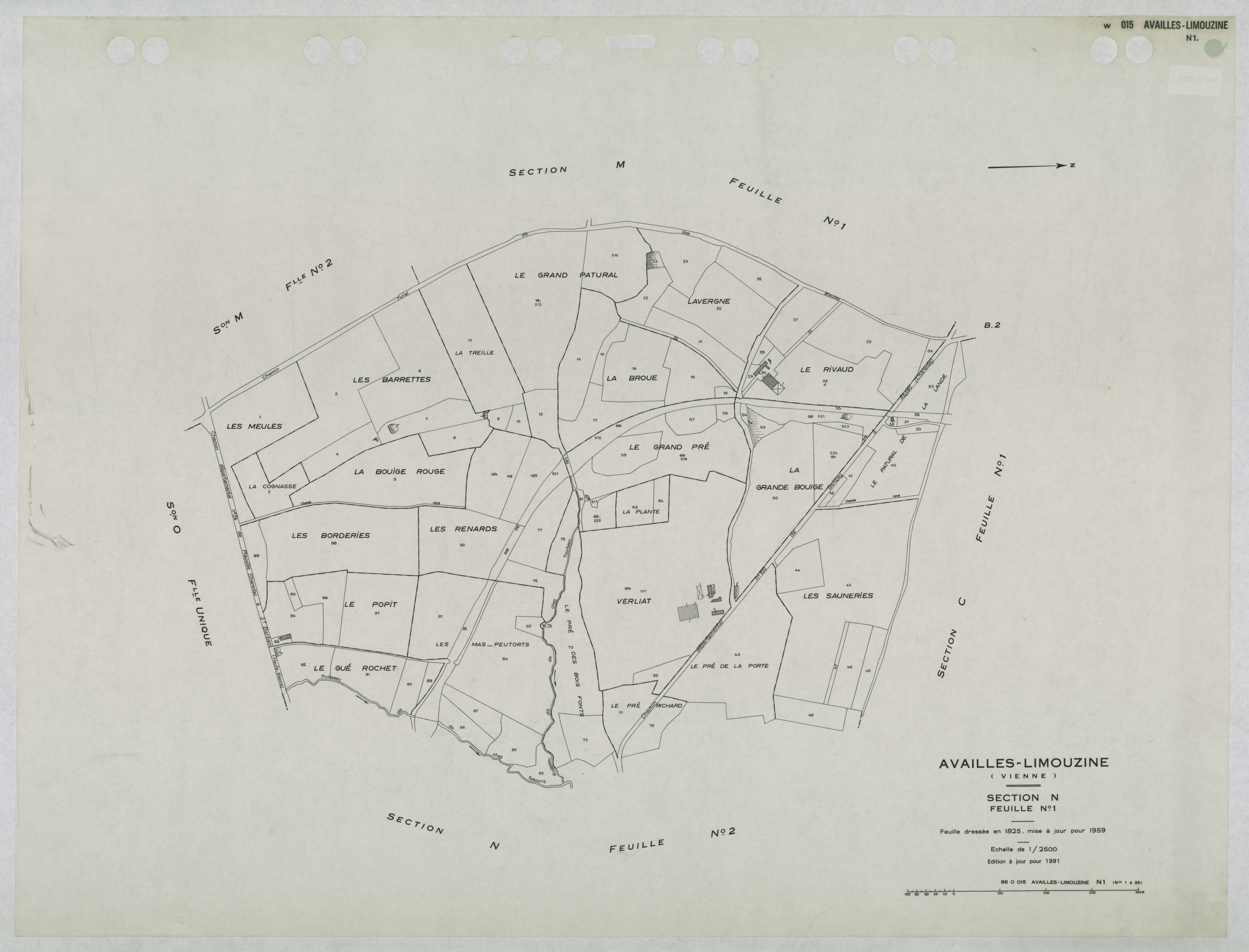 Availles-Limouzine - FRAD086_cadastre Pans mis à jour 