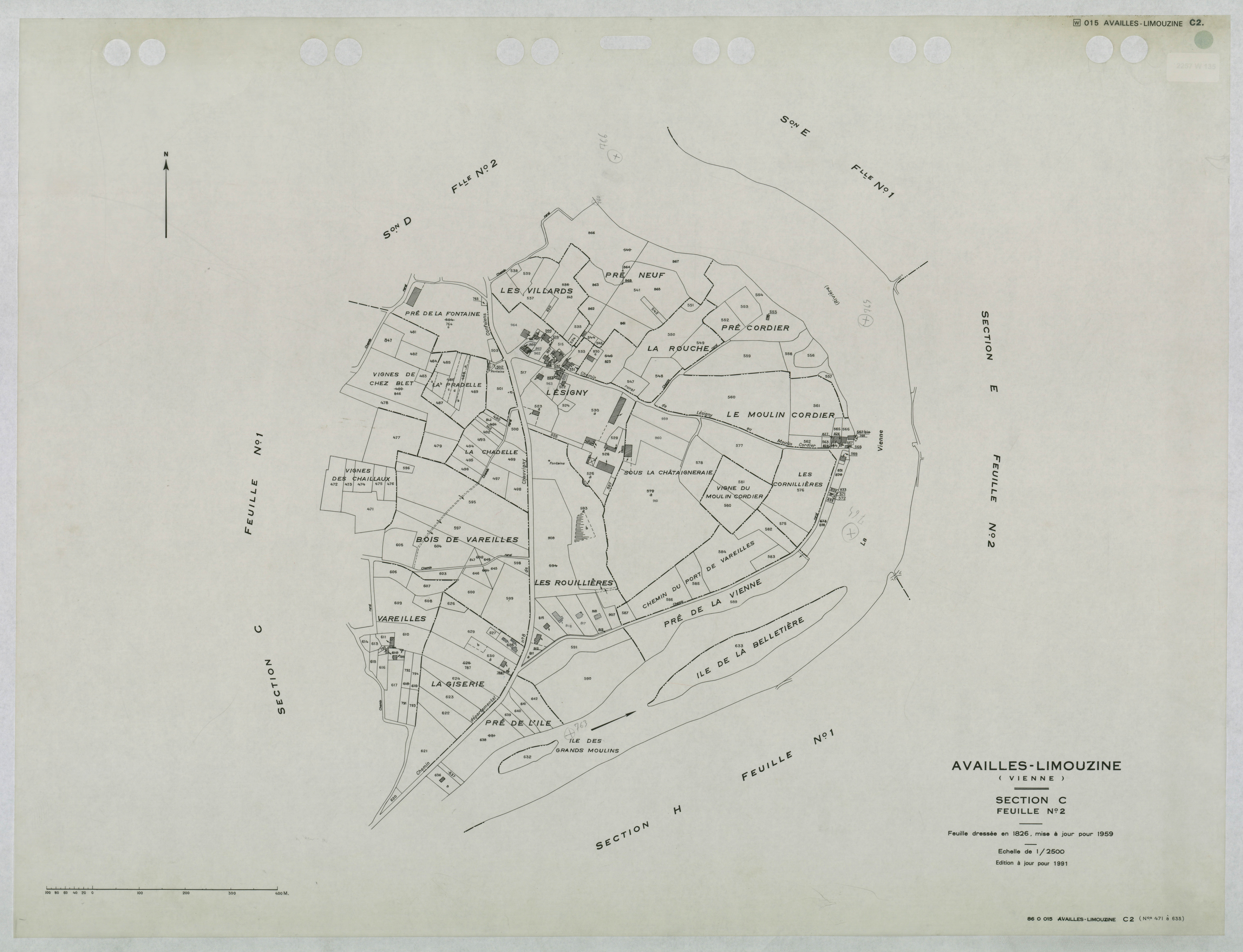 Availles-Limouzine - FRAD086_cadastre Pans mis à jour 