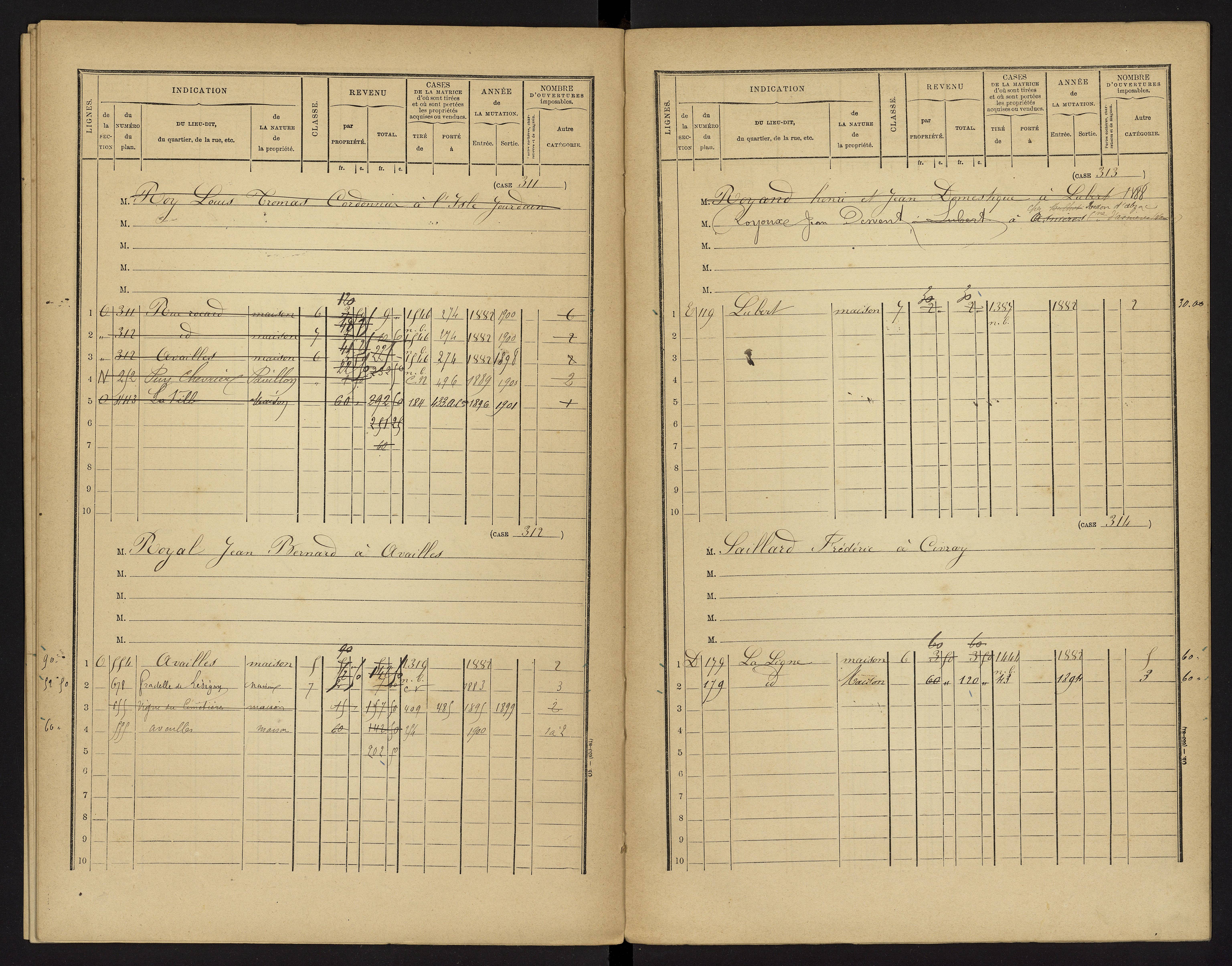 Availles-Limouzine - FRAD086_cadastre Cases 1-496 