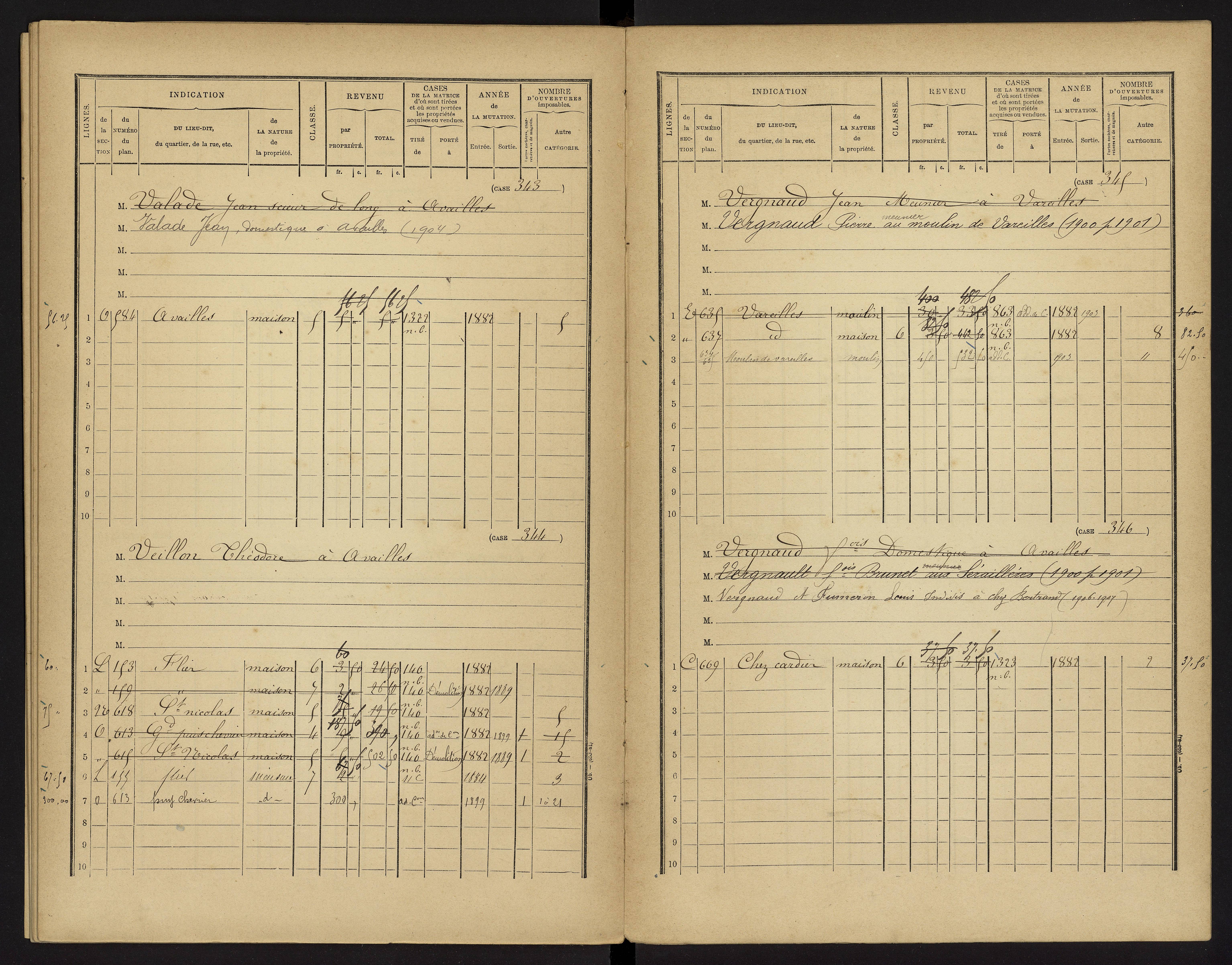 Availles-Limouzine - FRAD086_cadastre Cases 1-496 