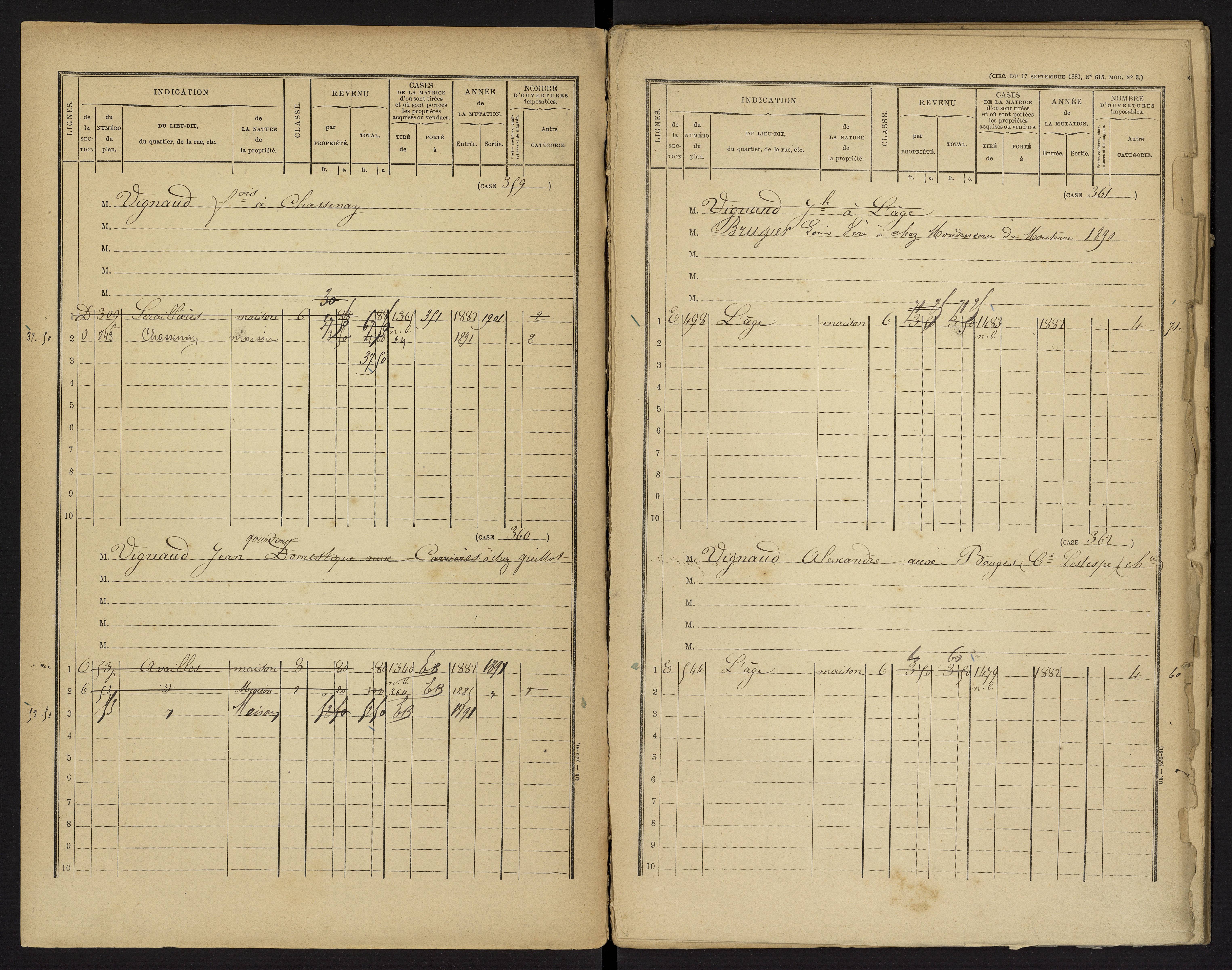 Availles-Limouzine - FRAD086_cadastre Cases 1-496 