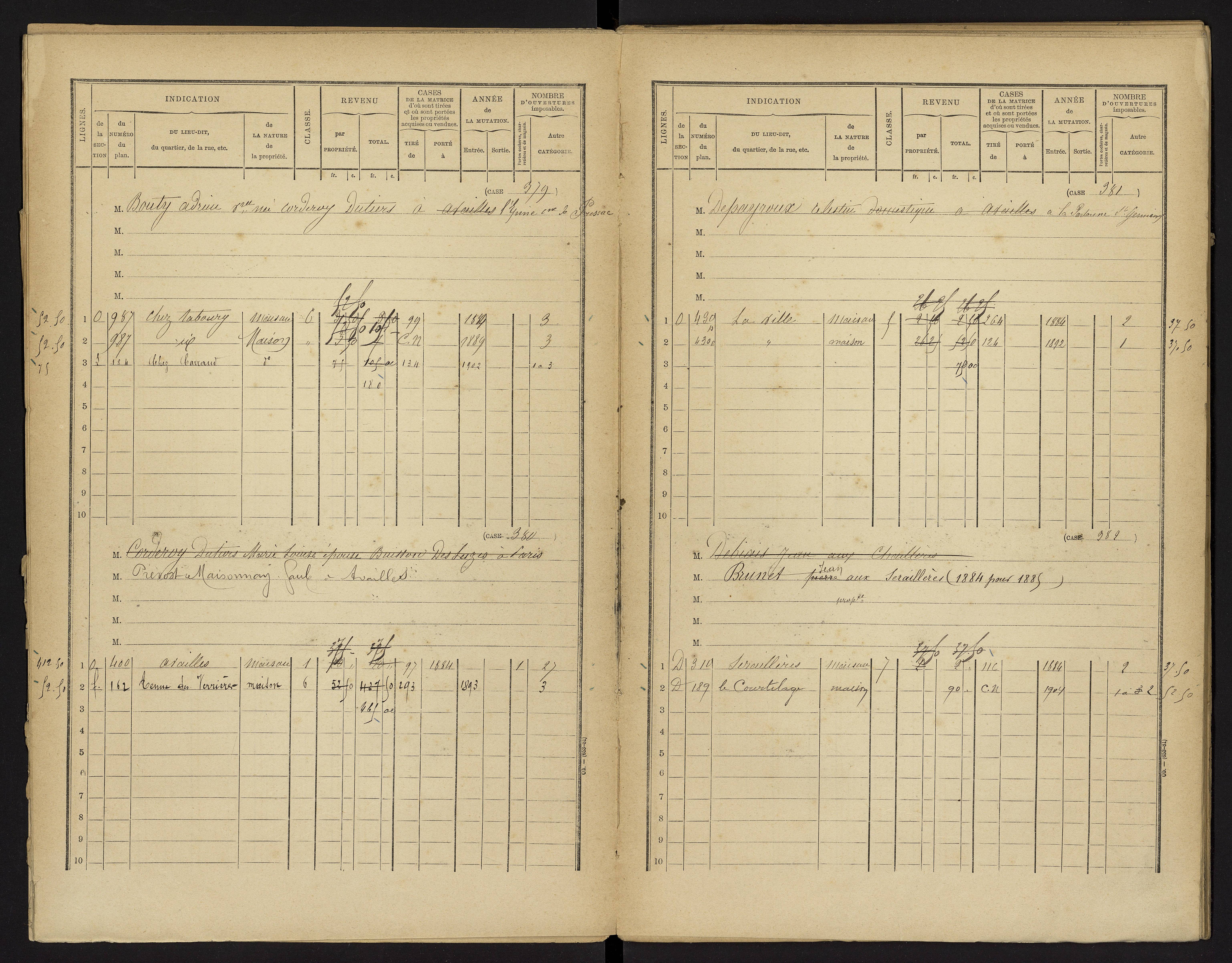 Availles-Limouzine - FRAD086_cadastre Cases 1-496 