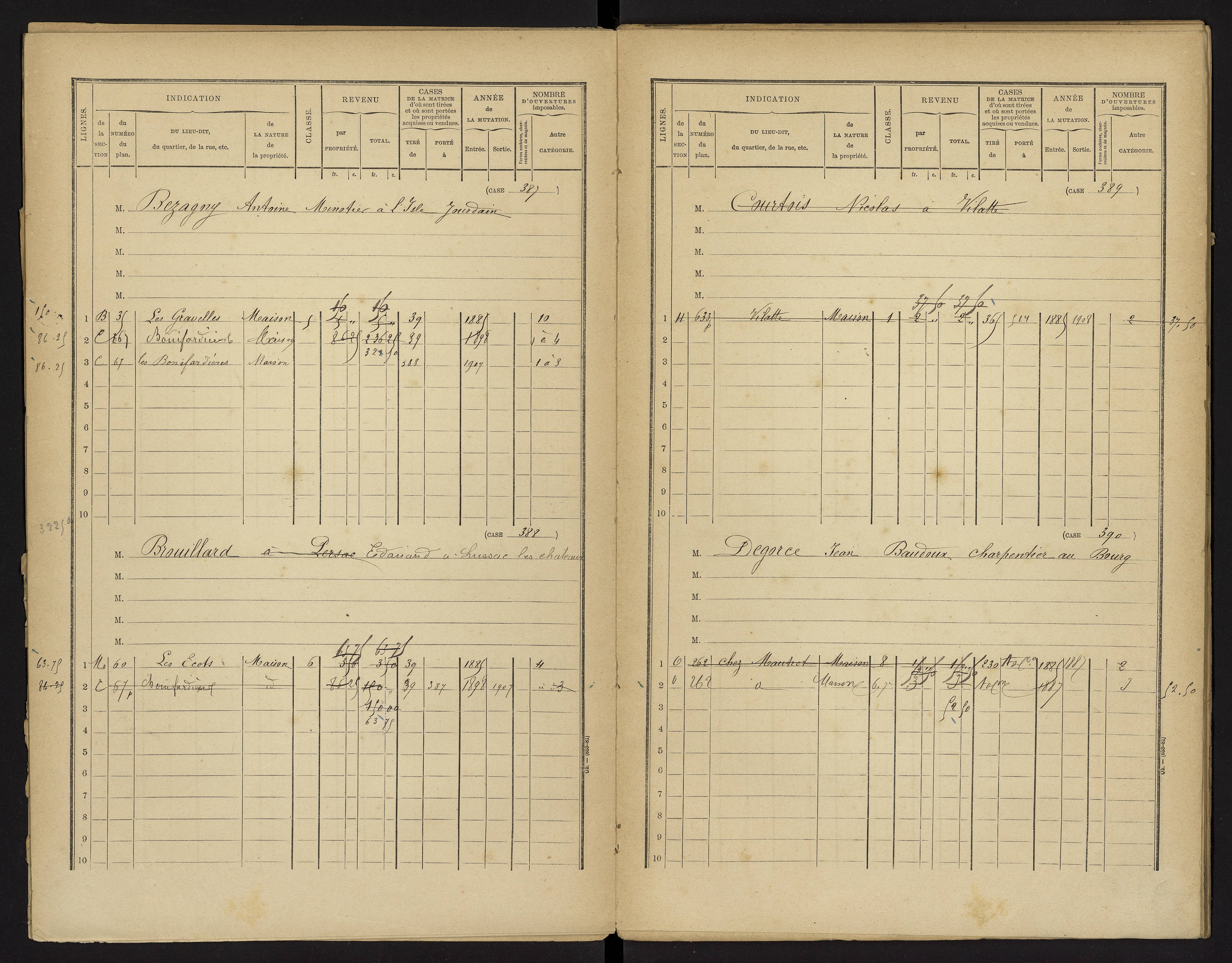 Availles-Limouzine - FRAD086_cadastre Cases 1-496 