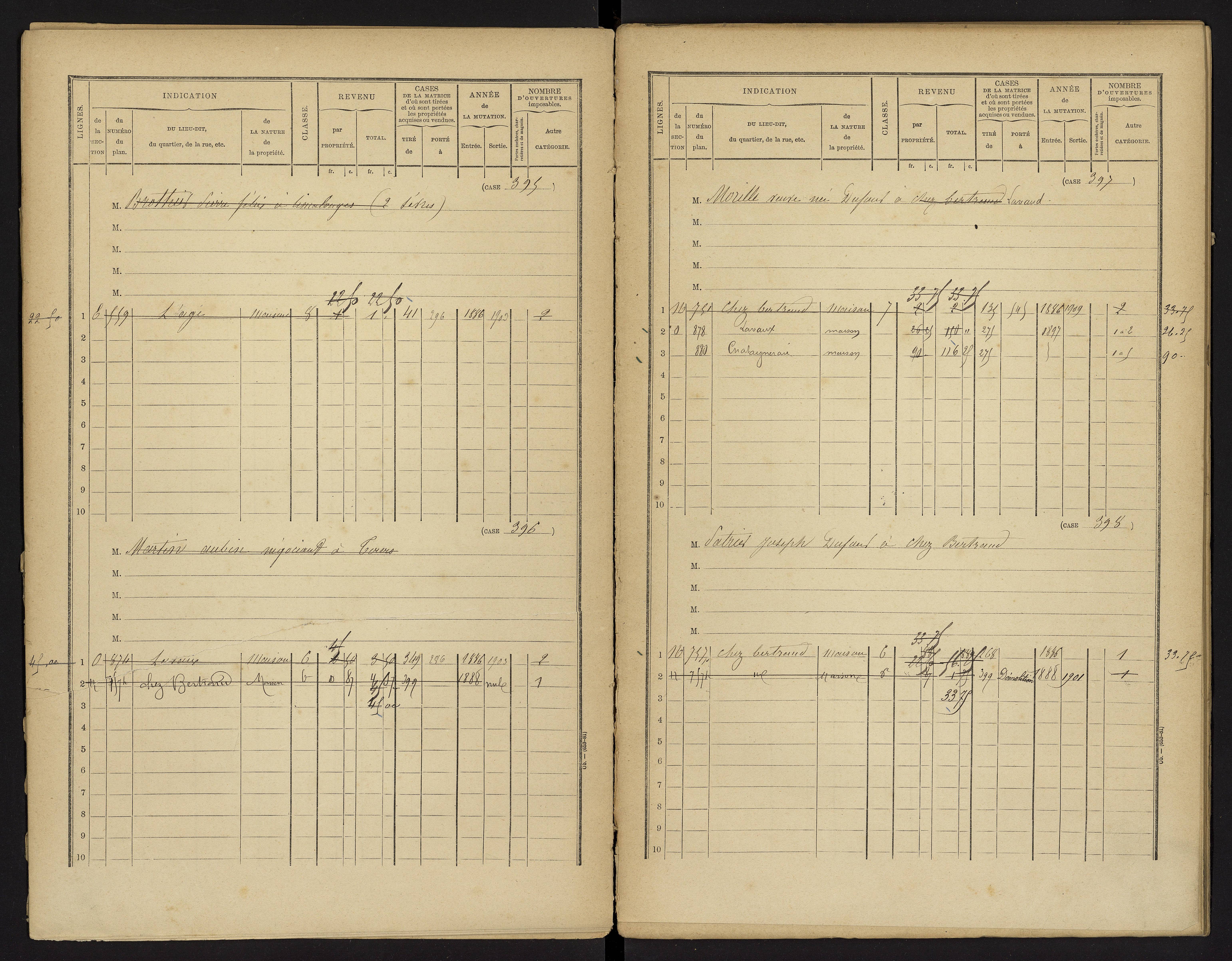 Availles-Limouzine - FRAD086_cadastre Cases 1-496 
