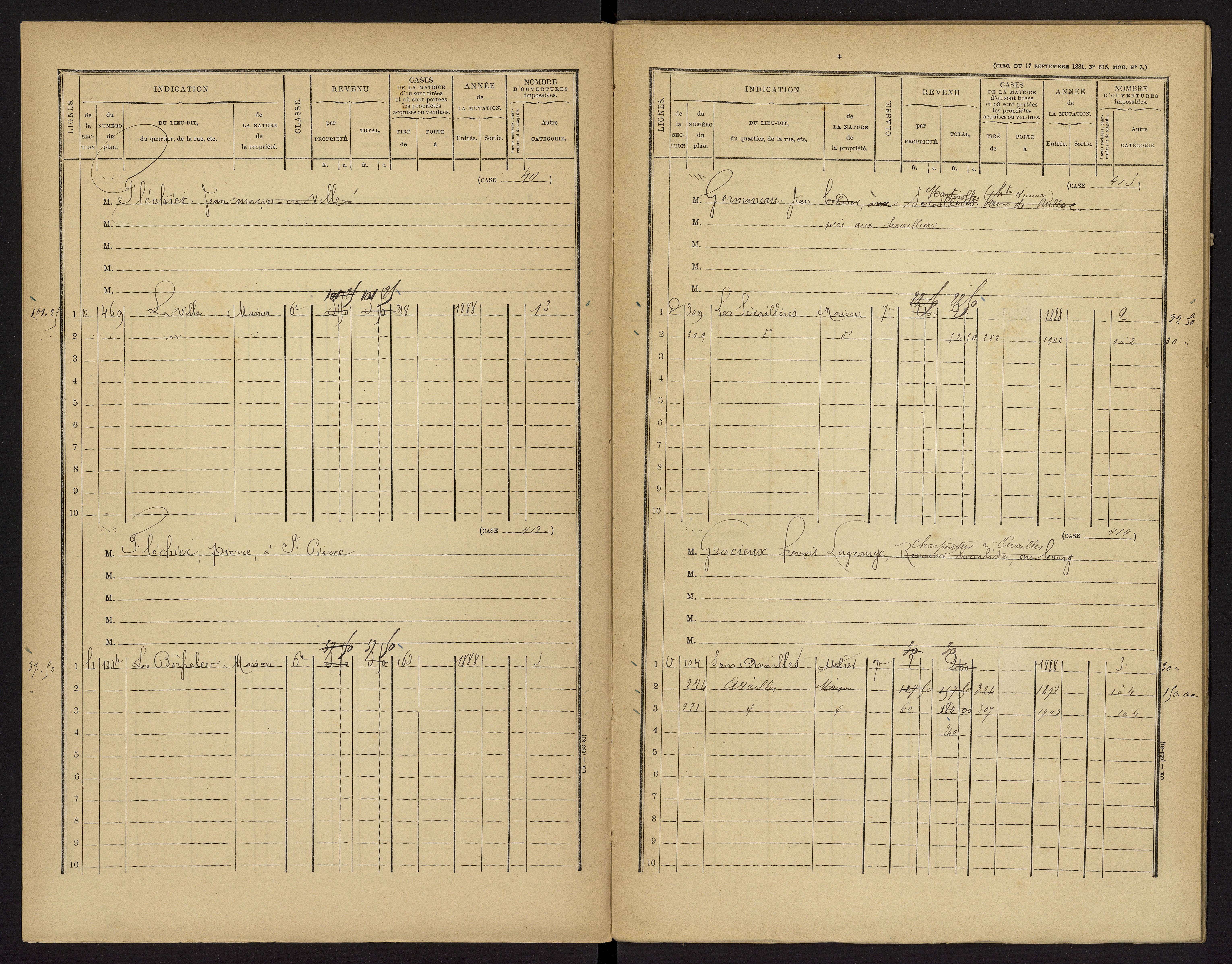 Availles-Limouzine - FRAD086_cadastre Cases 1-496 