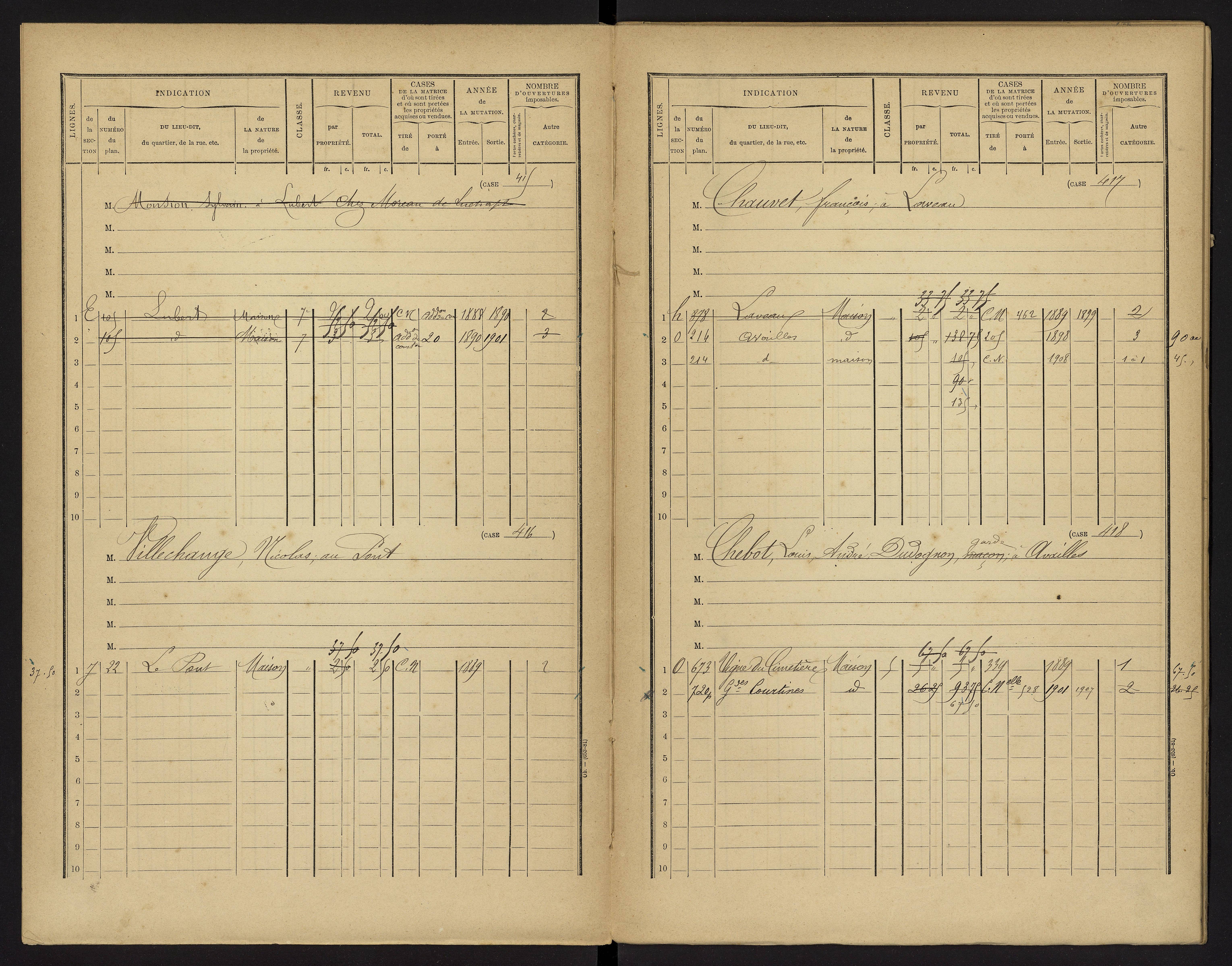 Availles-Limouzine - FRAD086_cadastre Cases 1-496 