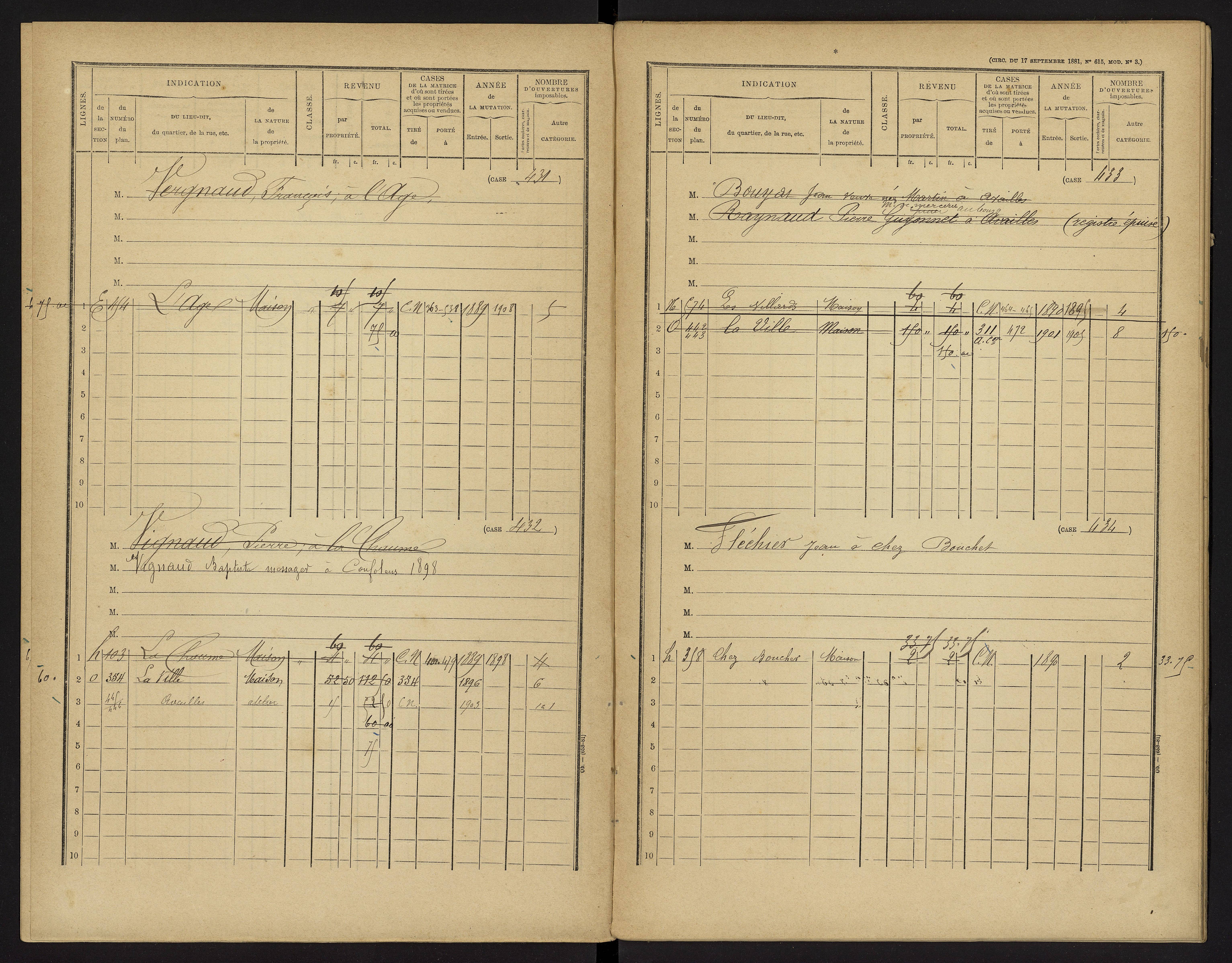 Availles-Limouzine - FRAD086_cadastre Cases 1-496 