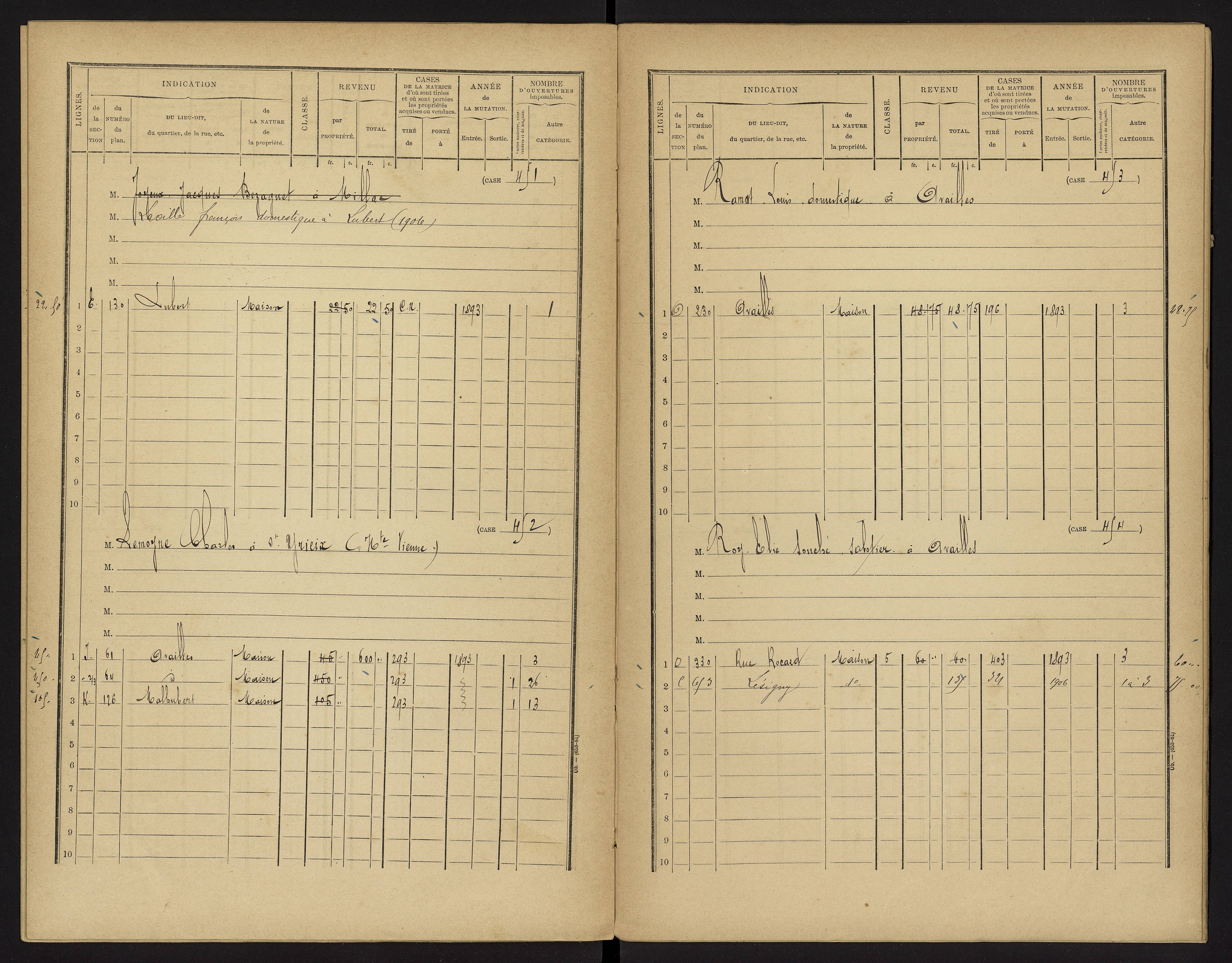 Availles-Limouzine - FRAD086_cadastre Cases 1-496 