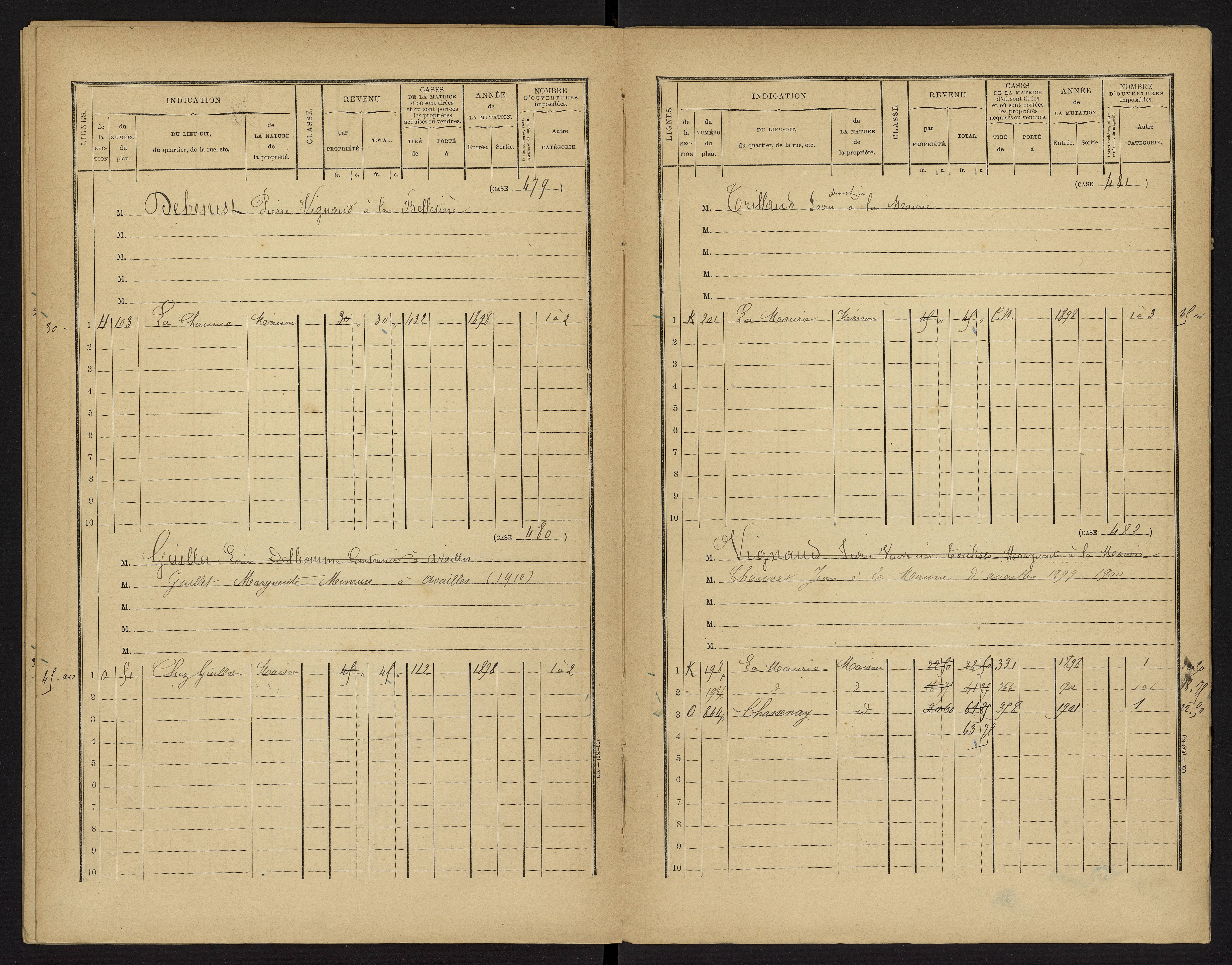 Availles-Limouzine - FRAD086_cadastre Cases 1-496 