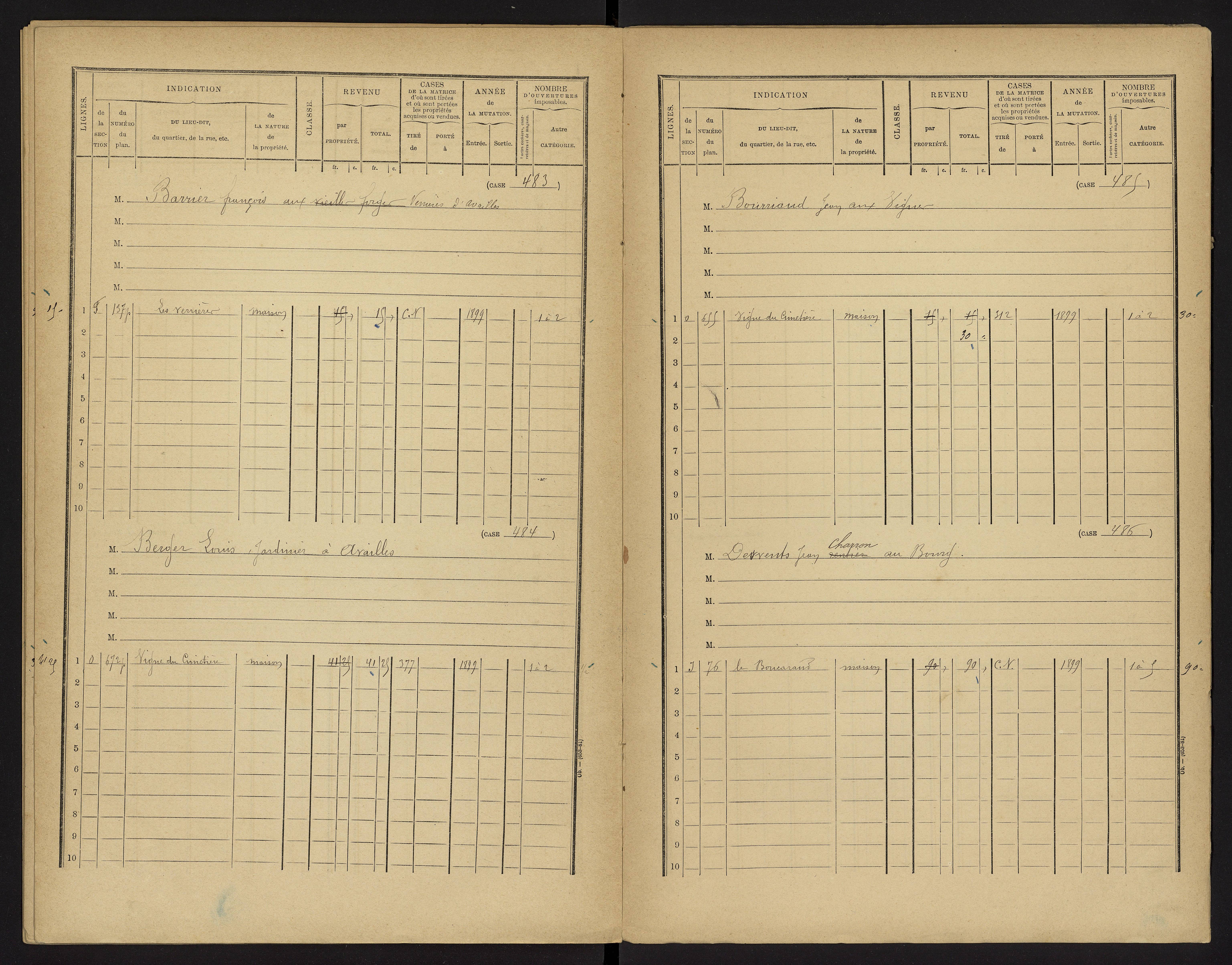 Availles-Limouzine - FRAD086_cadastre Cases 1-496 