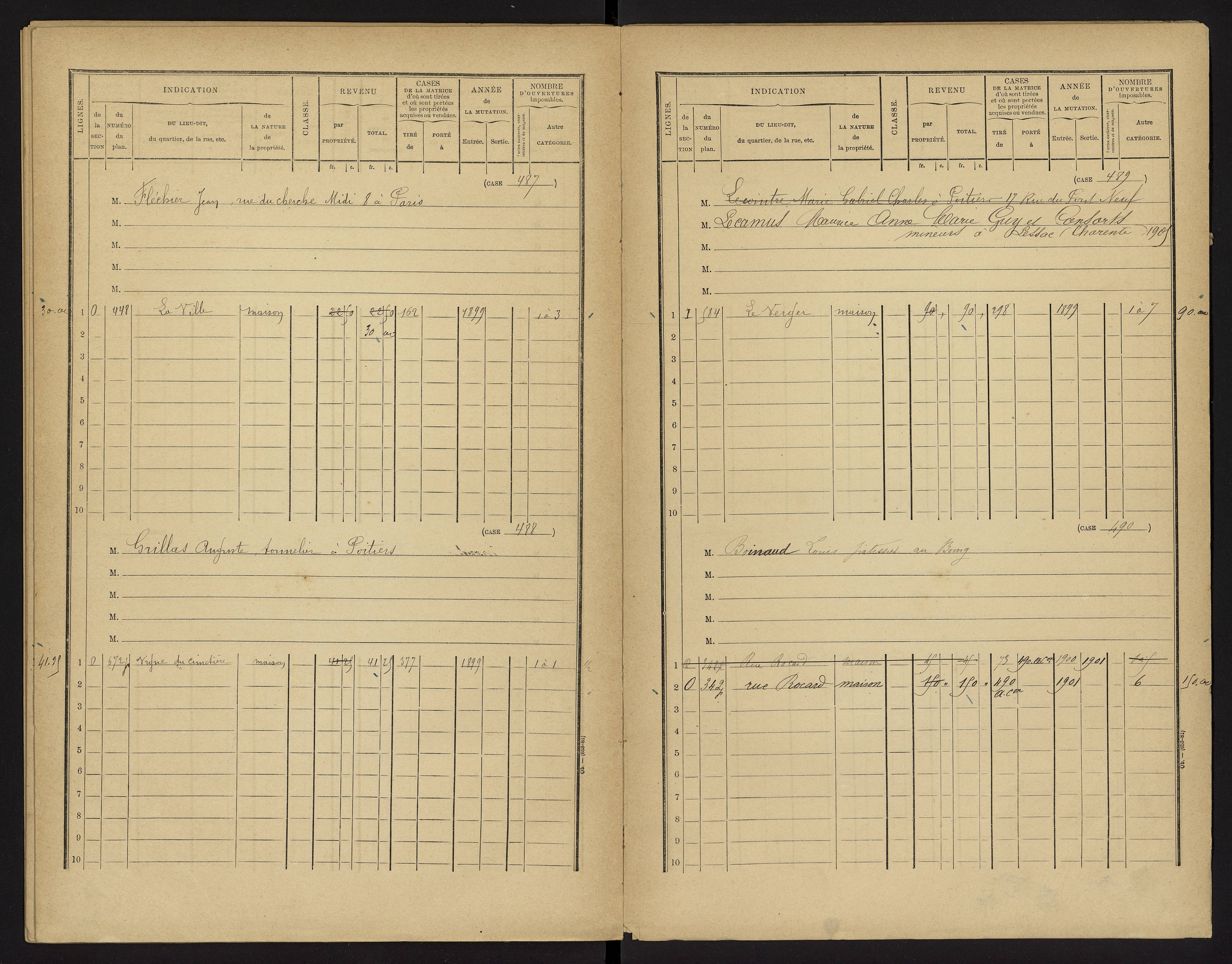 Availles-Limouzine - FRAD086_cadastre Cases 1-496 