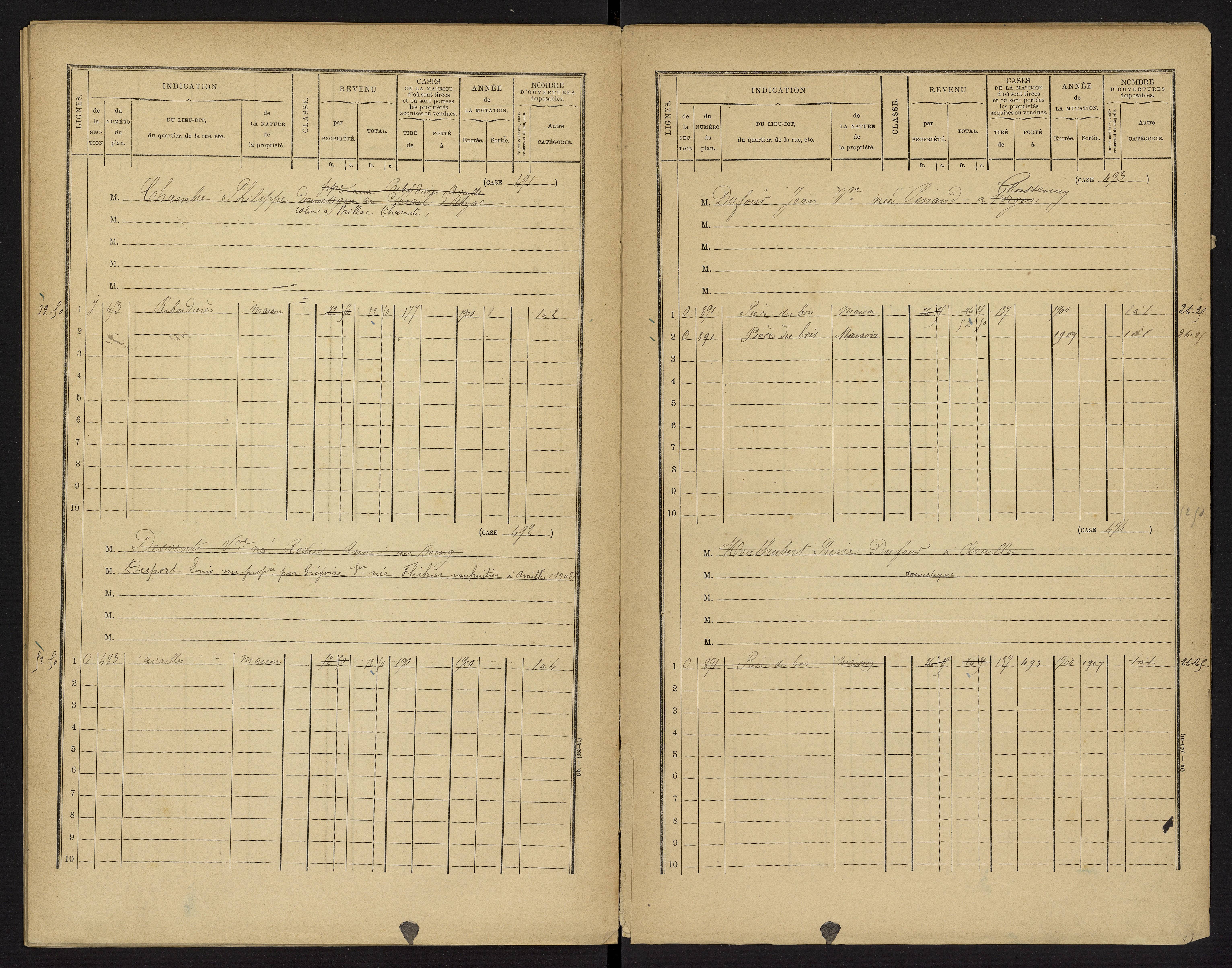 Availles-Limouzine - FRAD086_cadastre Cases 1-496 