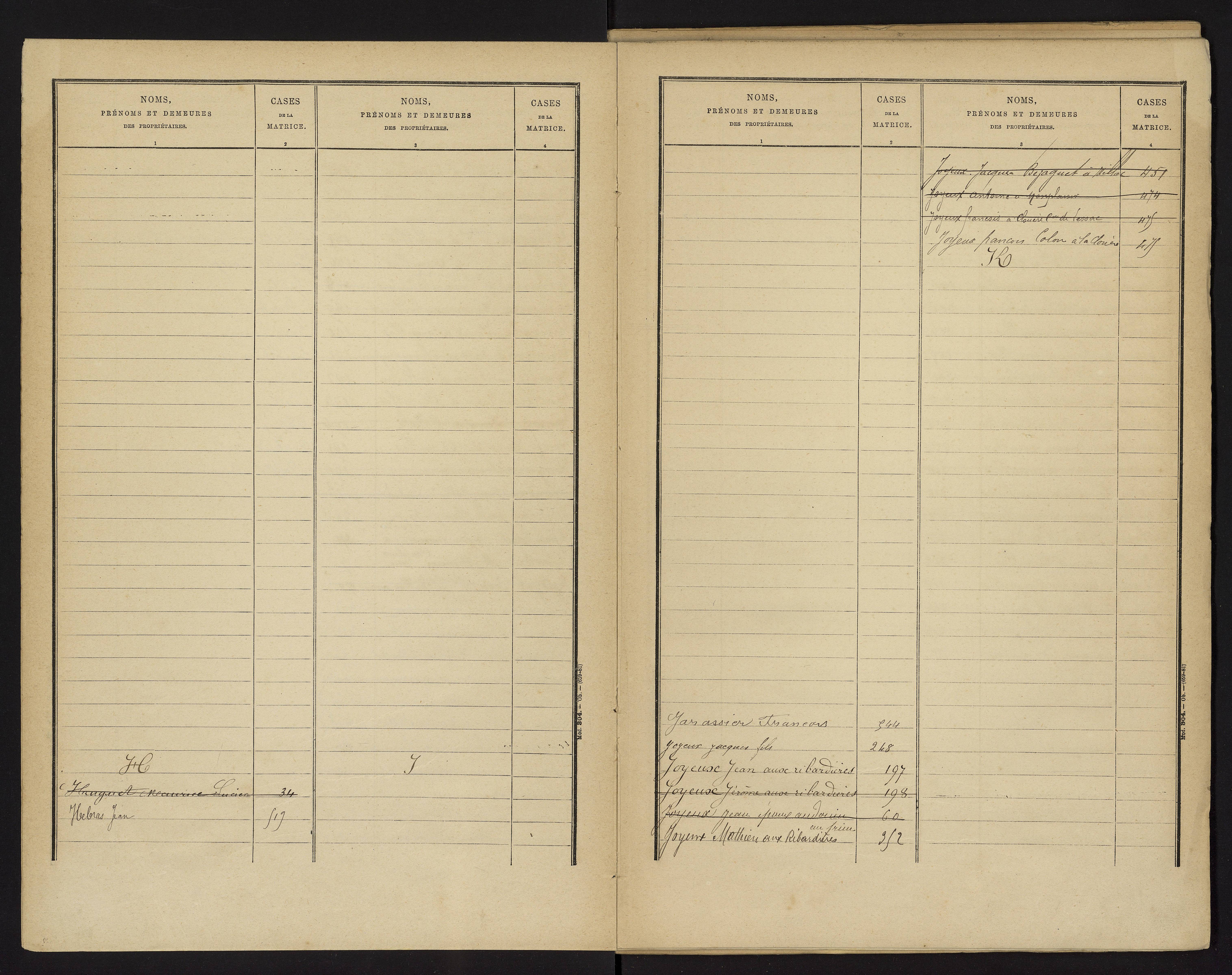 Availles-Limouzine - FRAD086_cadastre Cases 1-496 