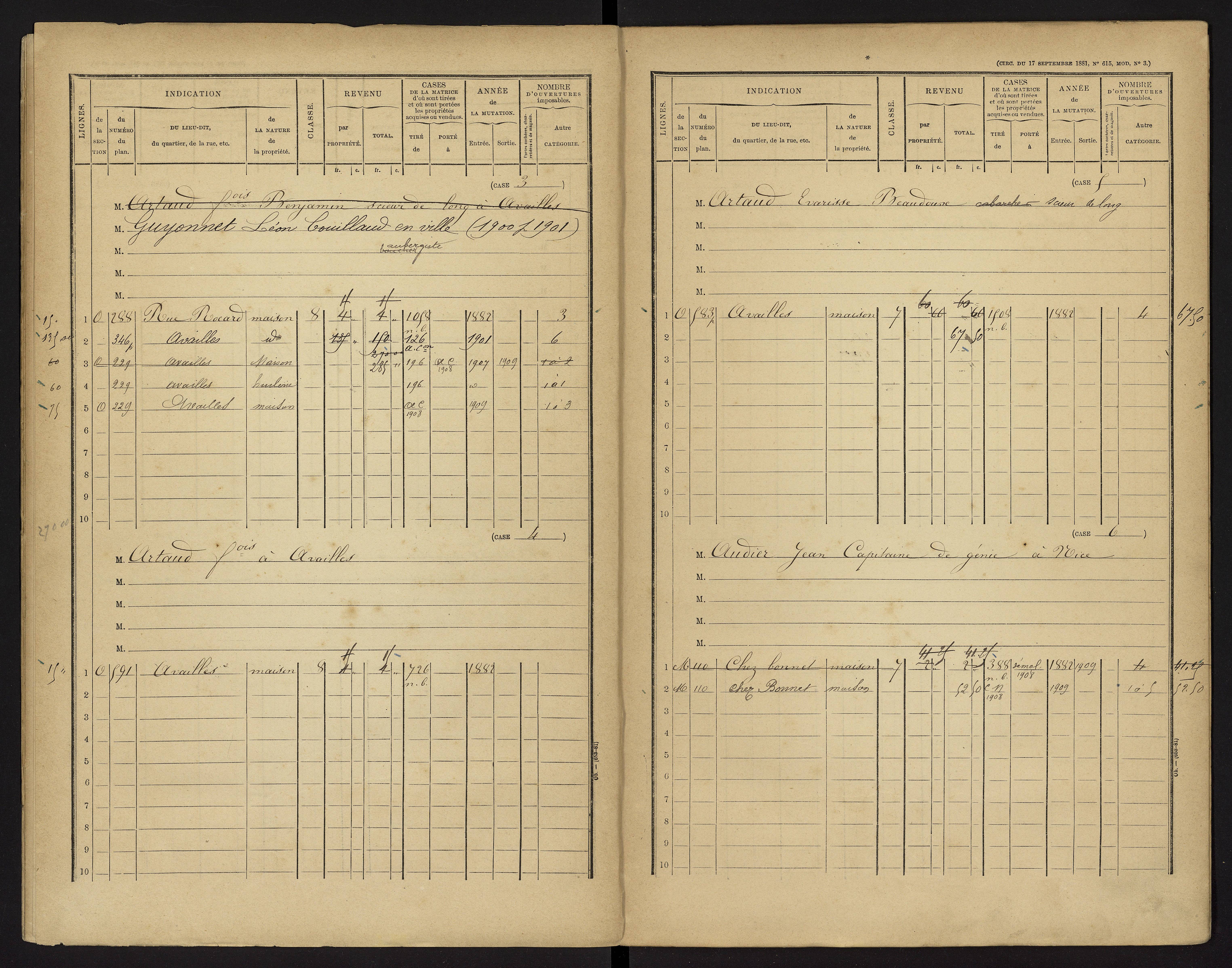 Availles-Limouzine - FRAD086_cadastre Cases 1-496 