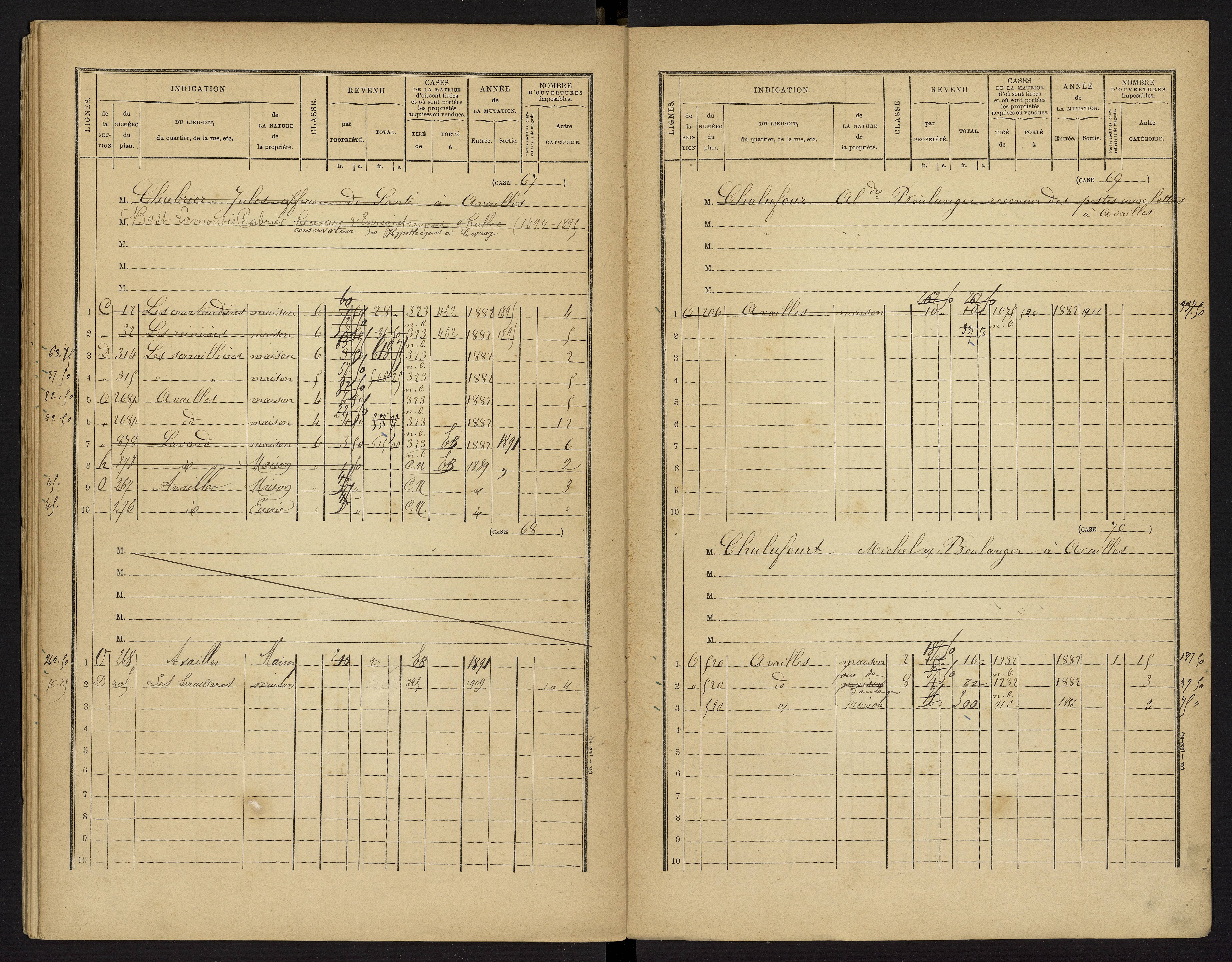 Availles-Limouzine - FRAD086_cadastre Cases 1-496 