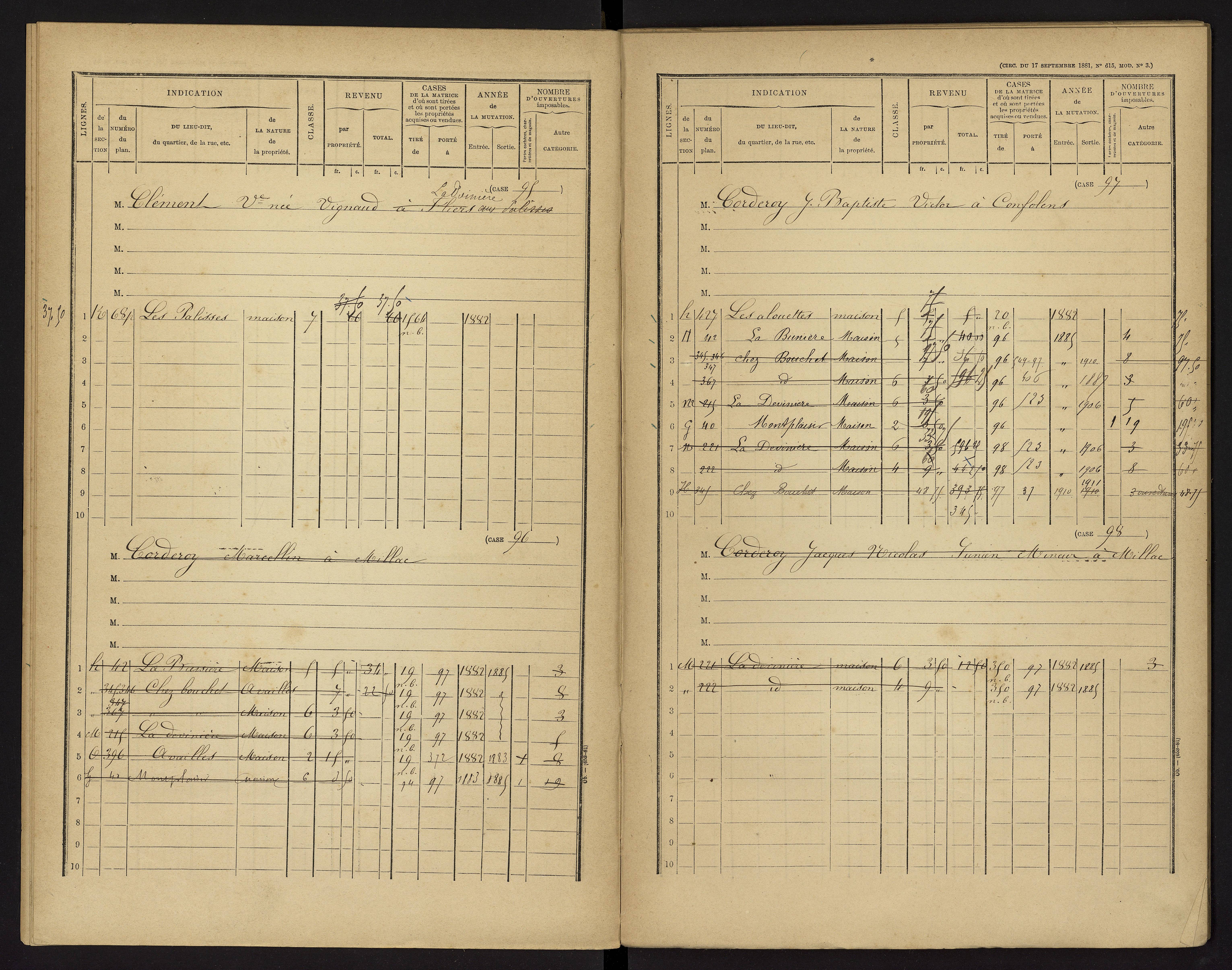 Availles-Limouzine - FRAD086_cadastre Cases 1-496 