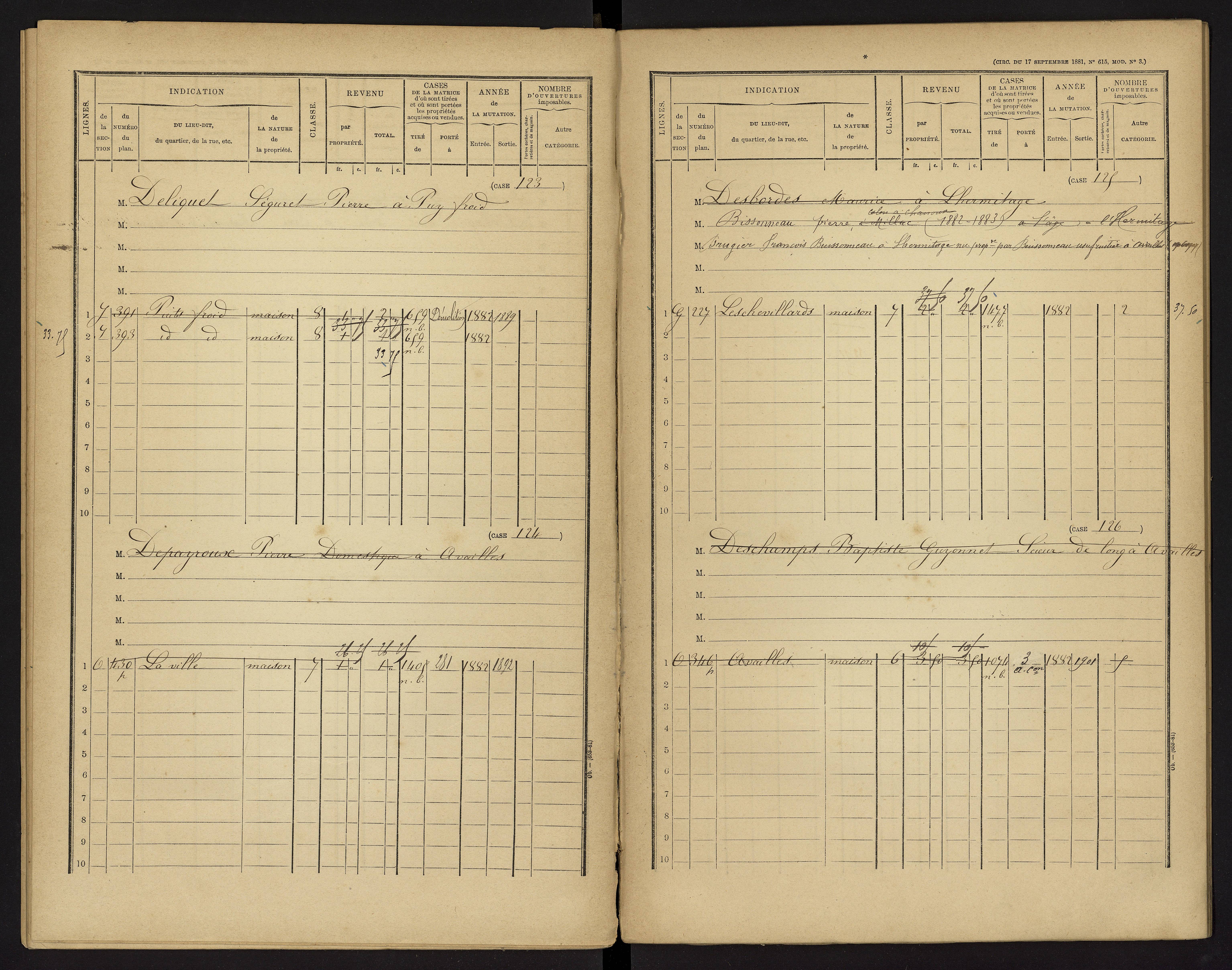 Availles-Limouzine - FRAD086_cadastre Cases 1-496 