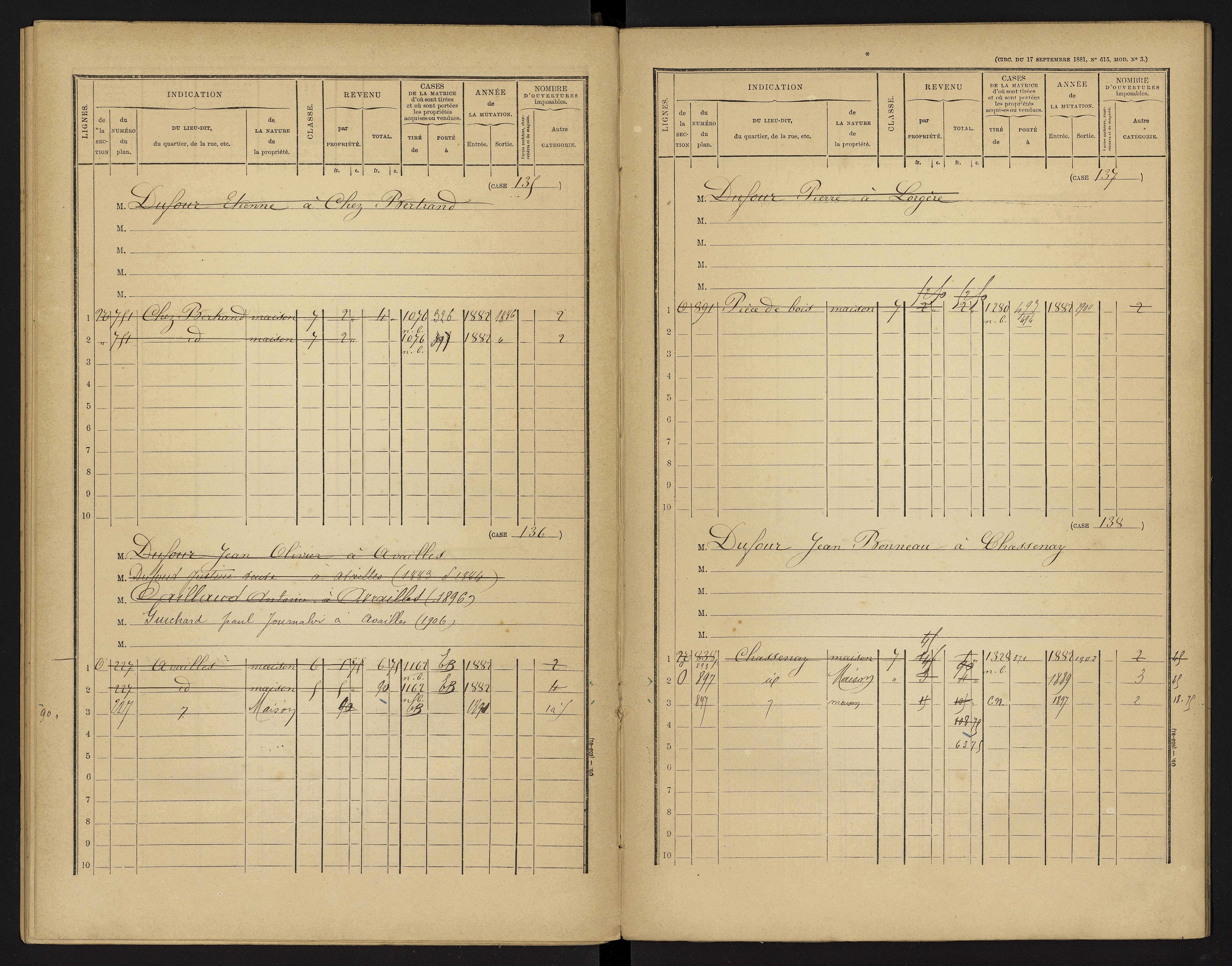 Availles-Limouzine - FRAD086_cadastre Cases 1-496 