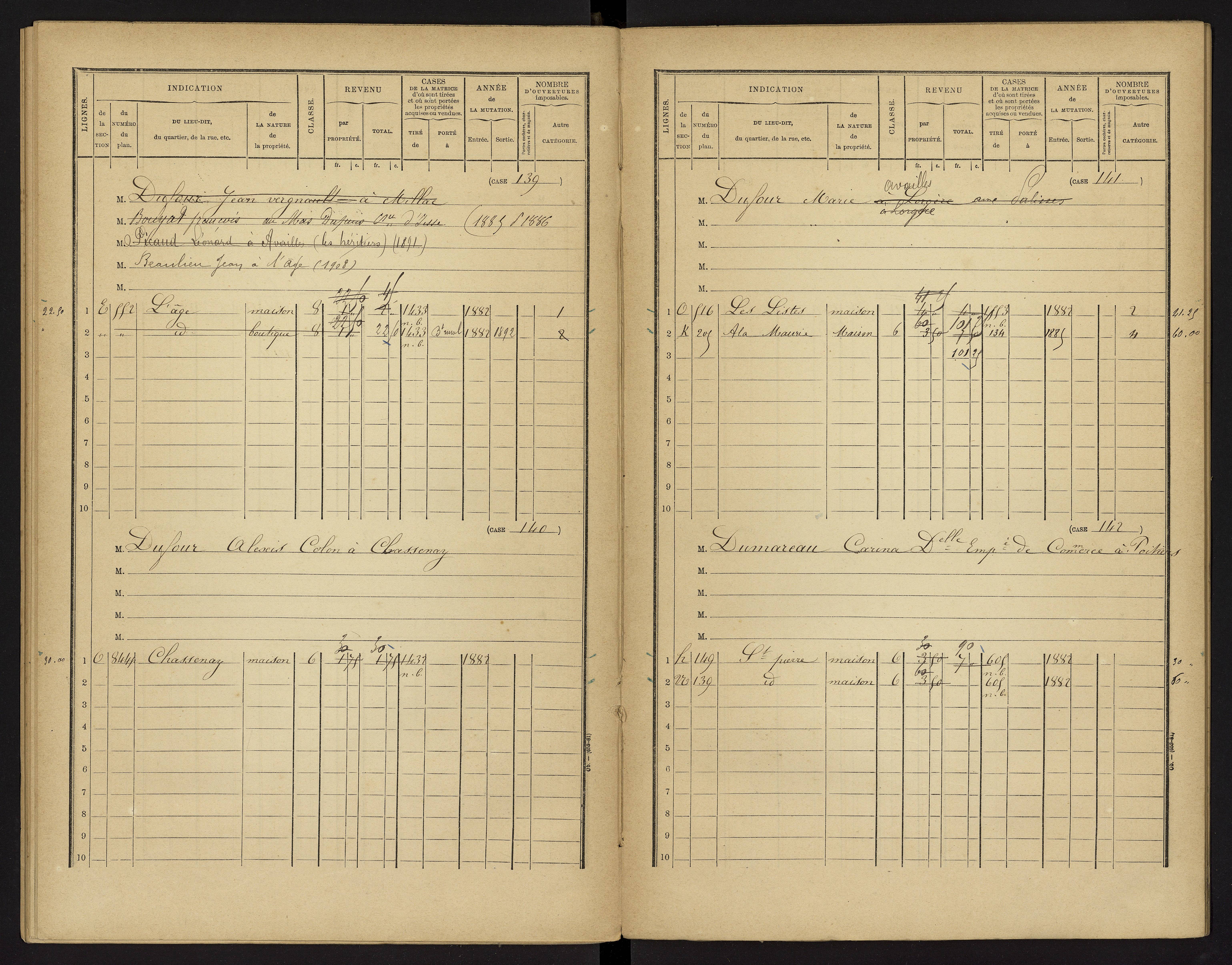 Availles-Limouzine - FRAD086_cadastre Cases 1-496 