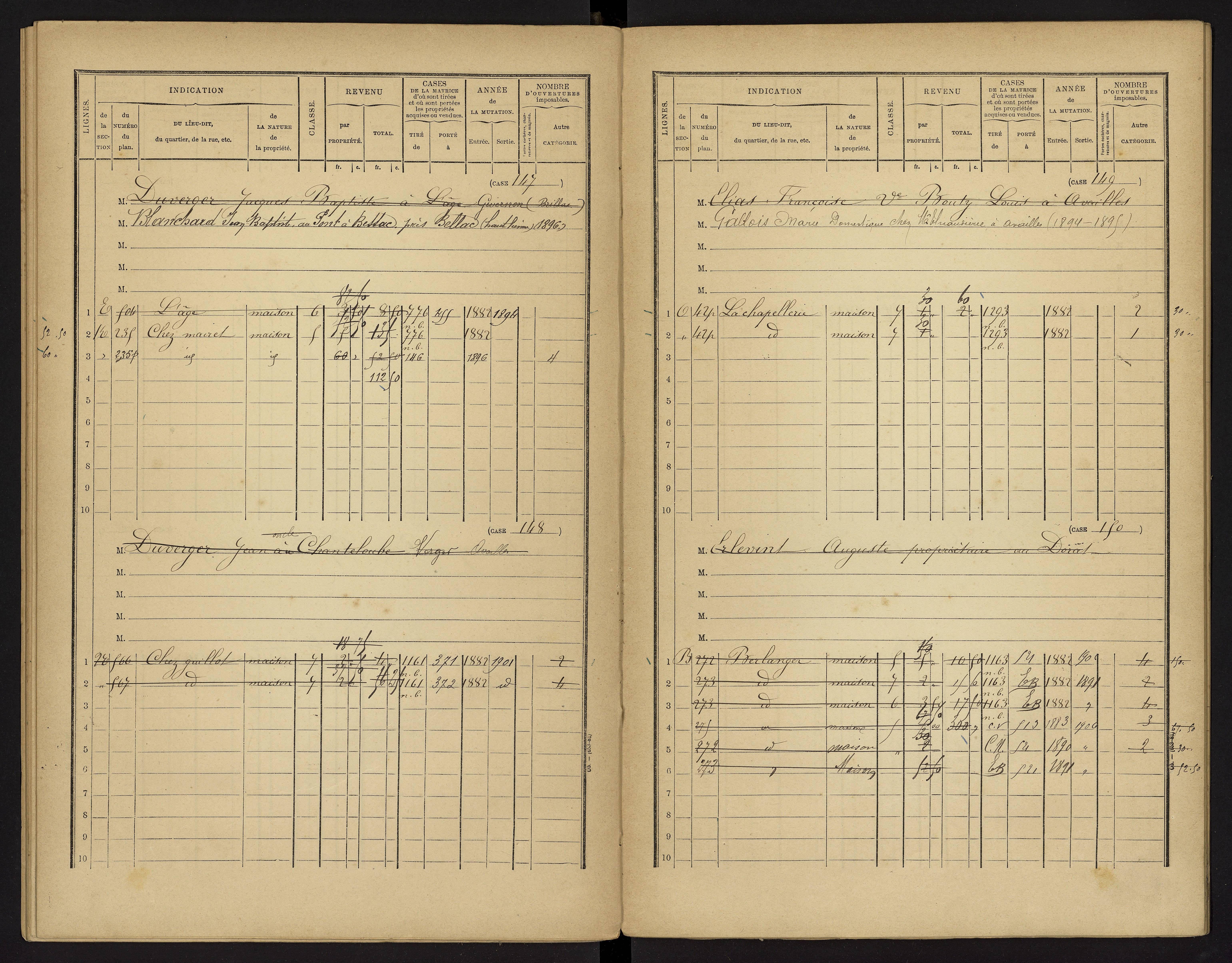 Availles-Limouzine - FRAD086_cadastre Cases 1-496 
