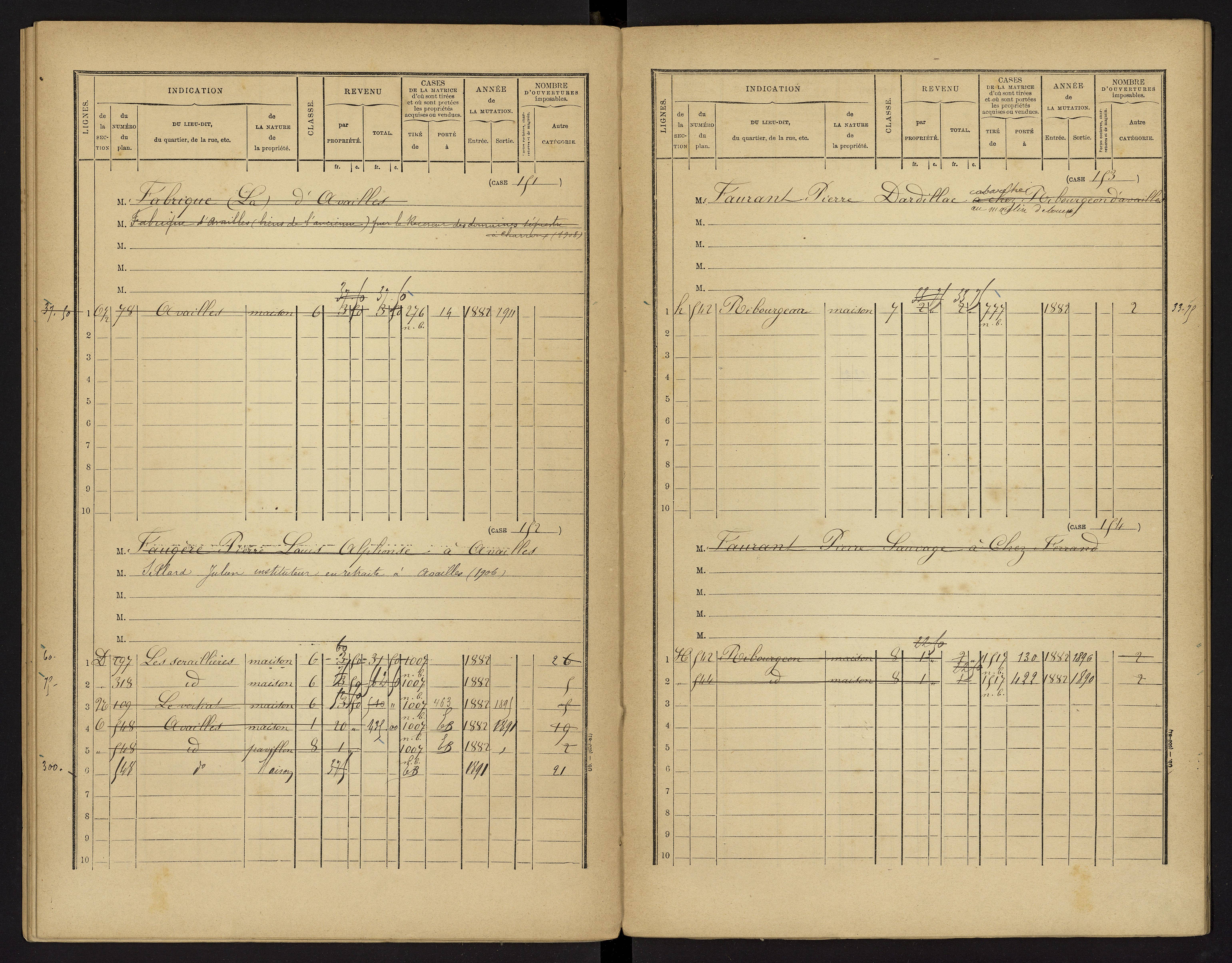 Availles-Limouzine - FRAD086_cadastre Cases 1-496 
