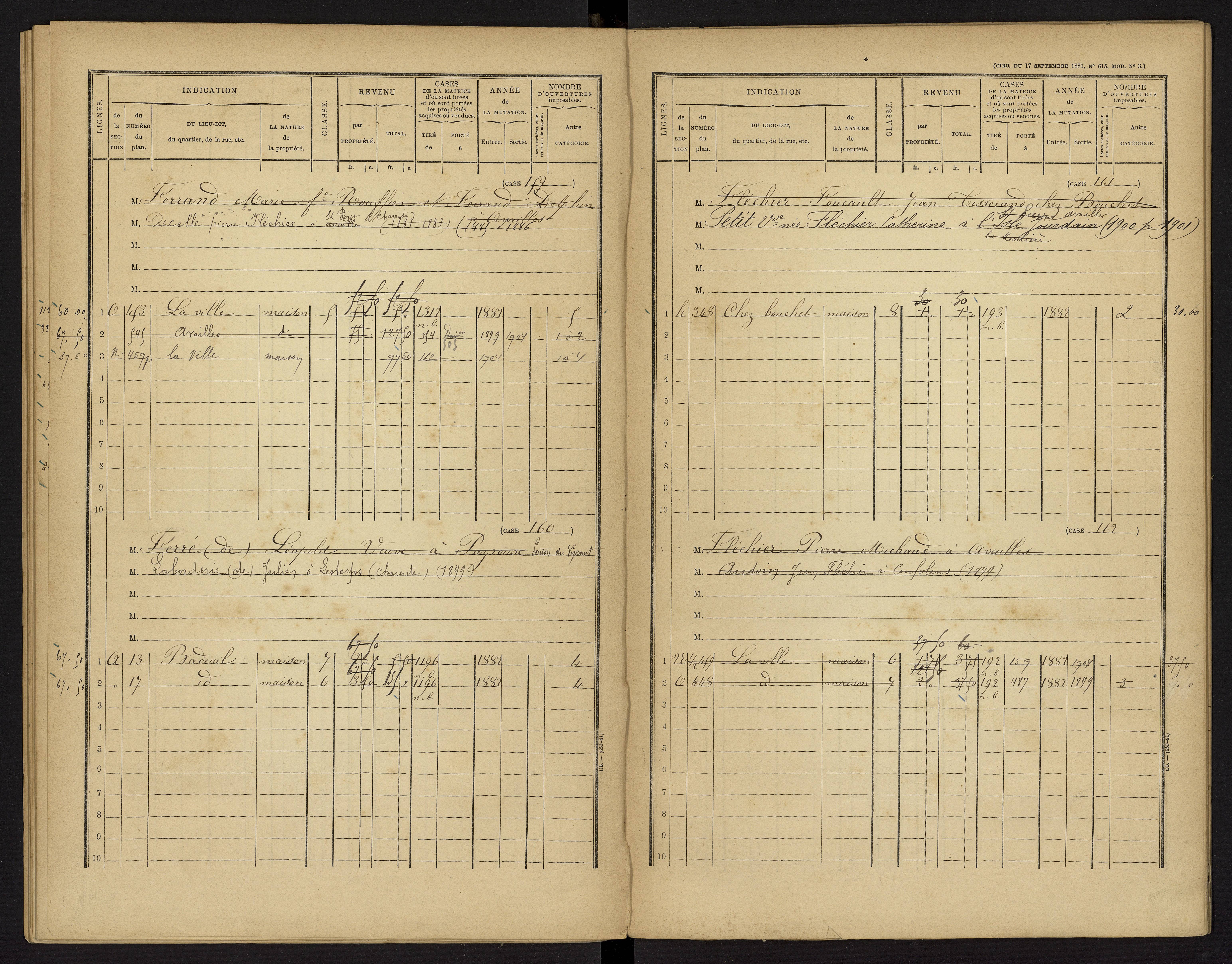 Availles-Limouzine - FRAD086_cadastre Cases 1-496 