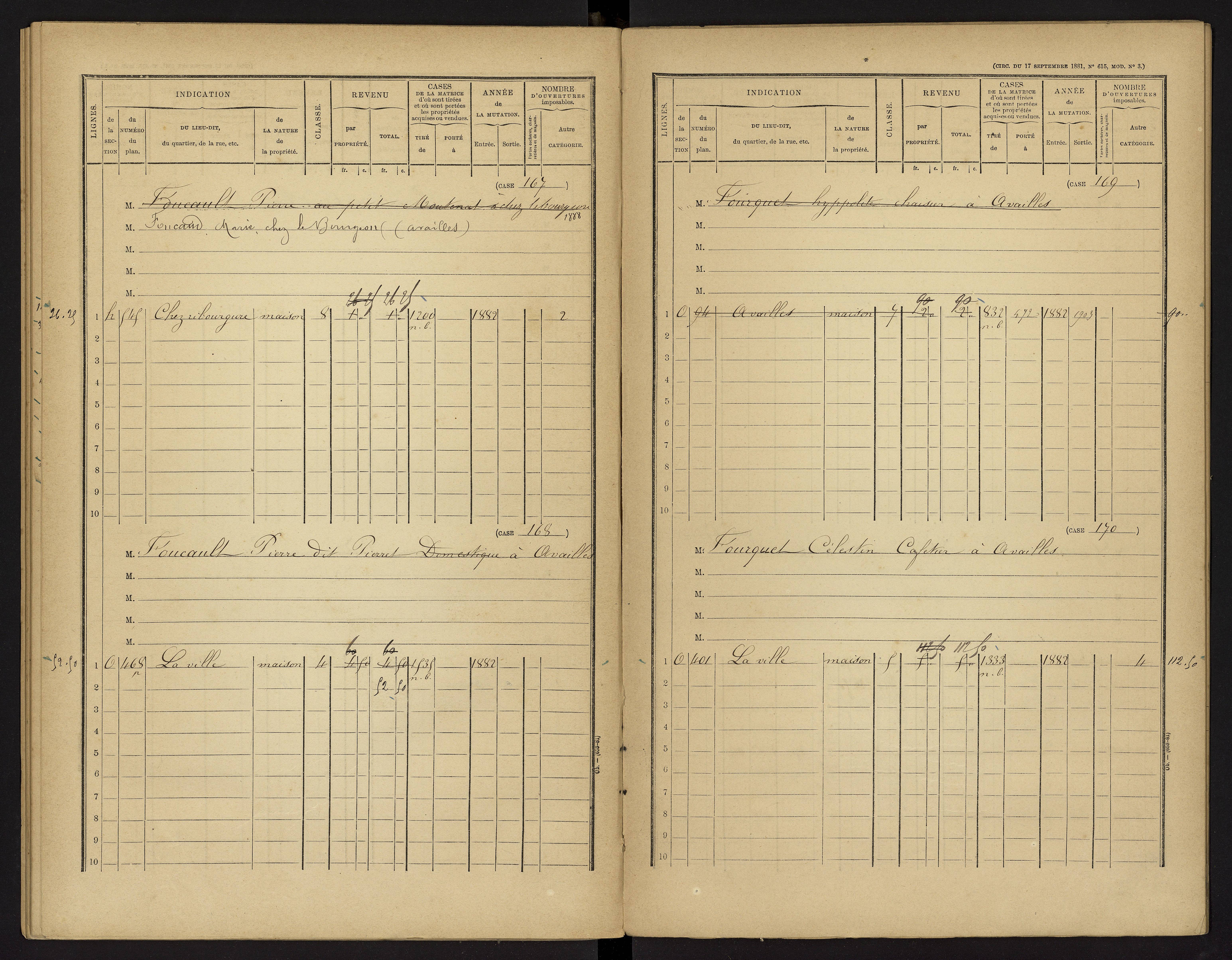 Availles-Limouzine - FRAD086_cadastre Cases 1-496 