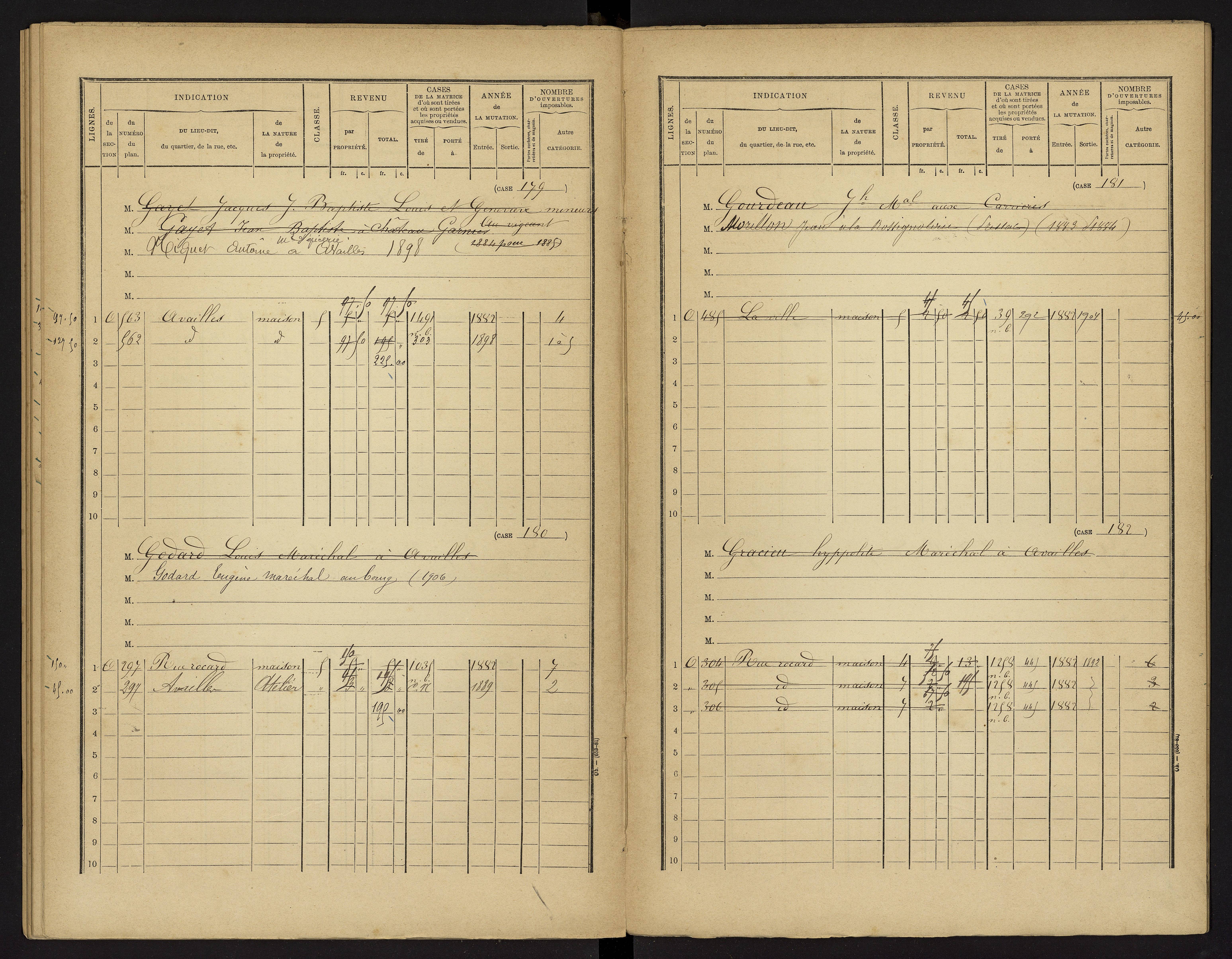 Availles-Limouzine - FRAD086_cadastre Cases 1-496 