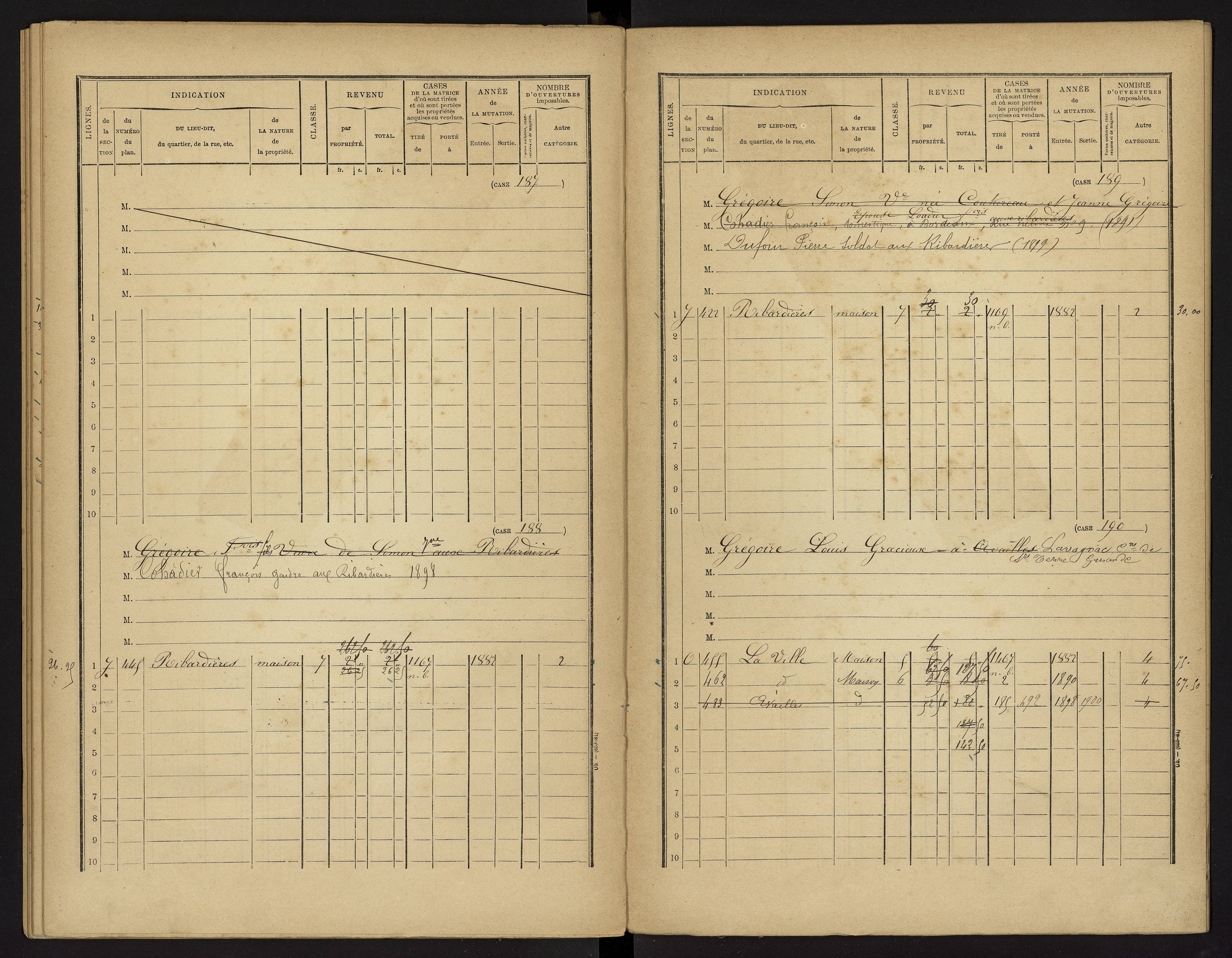 Availles-Limouzine - FRAD086_cadastre Cases 1-496 