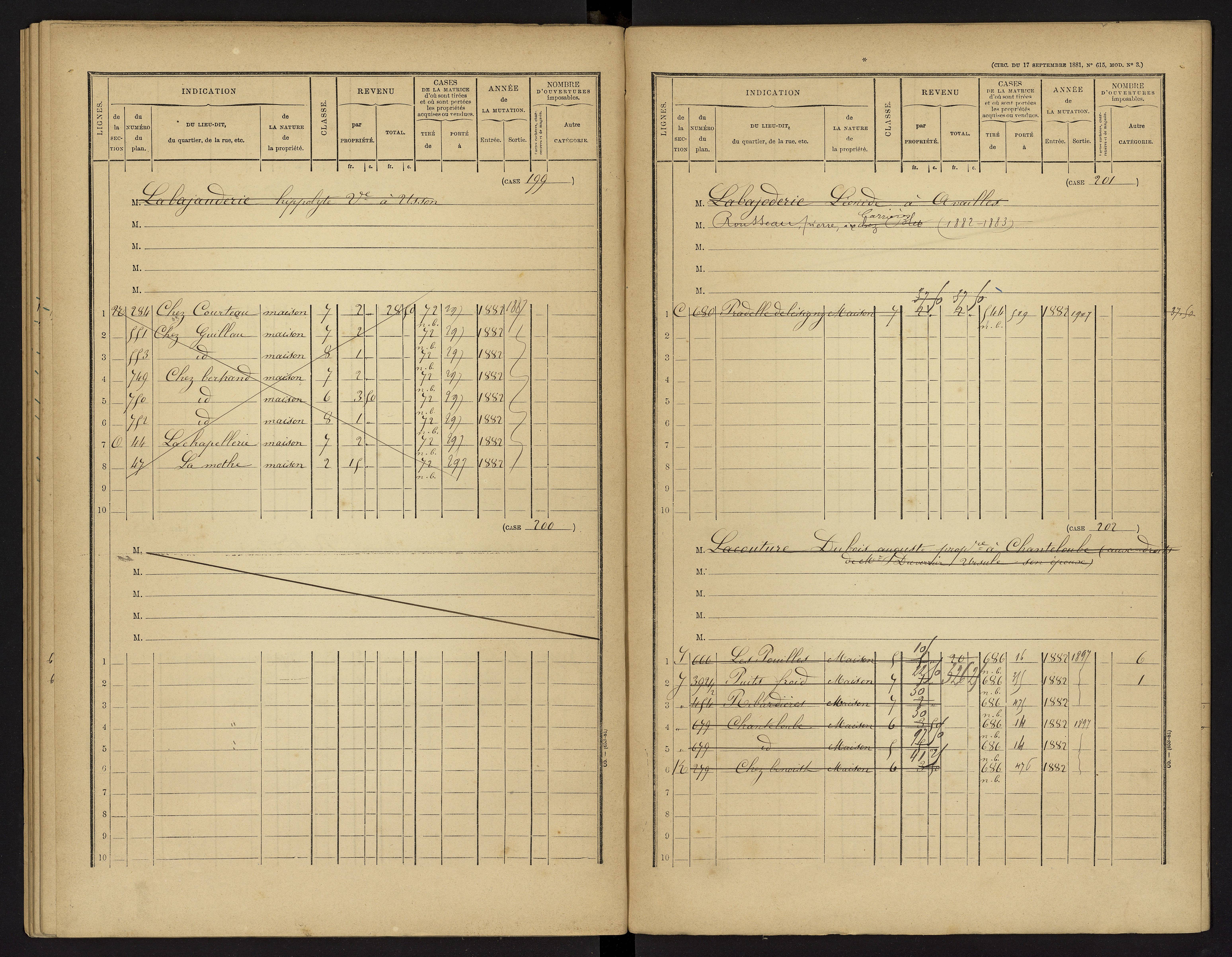 Availles-Limouzine - FRAD086_cadastre Cases 1-496 