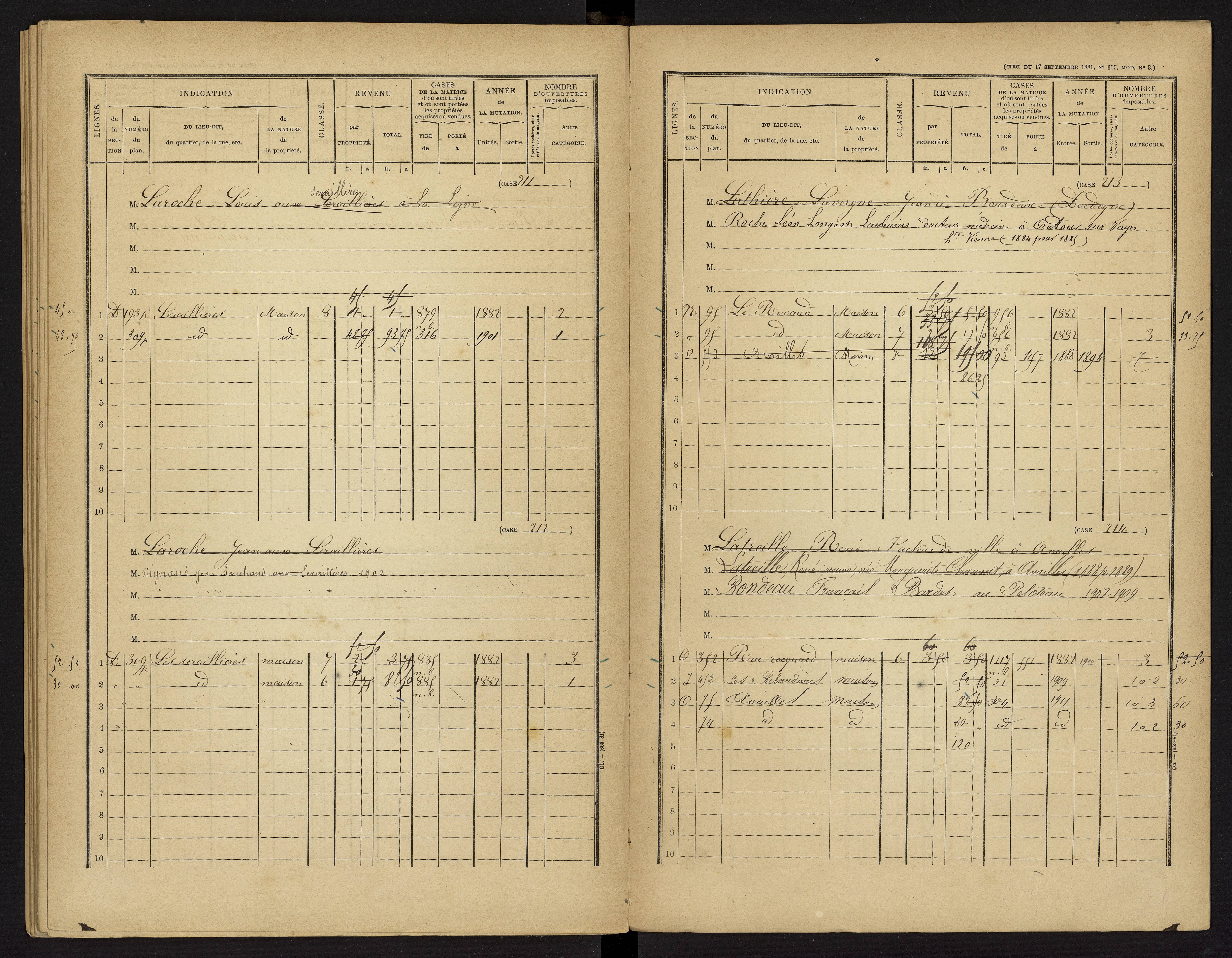 Availles-Limouzine - FRAD086_cadastre Cases 1-496 