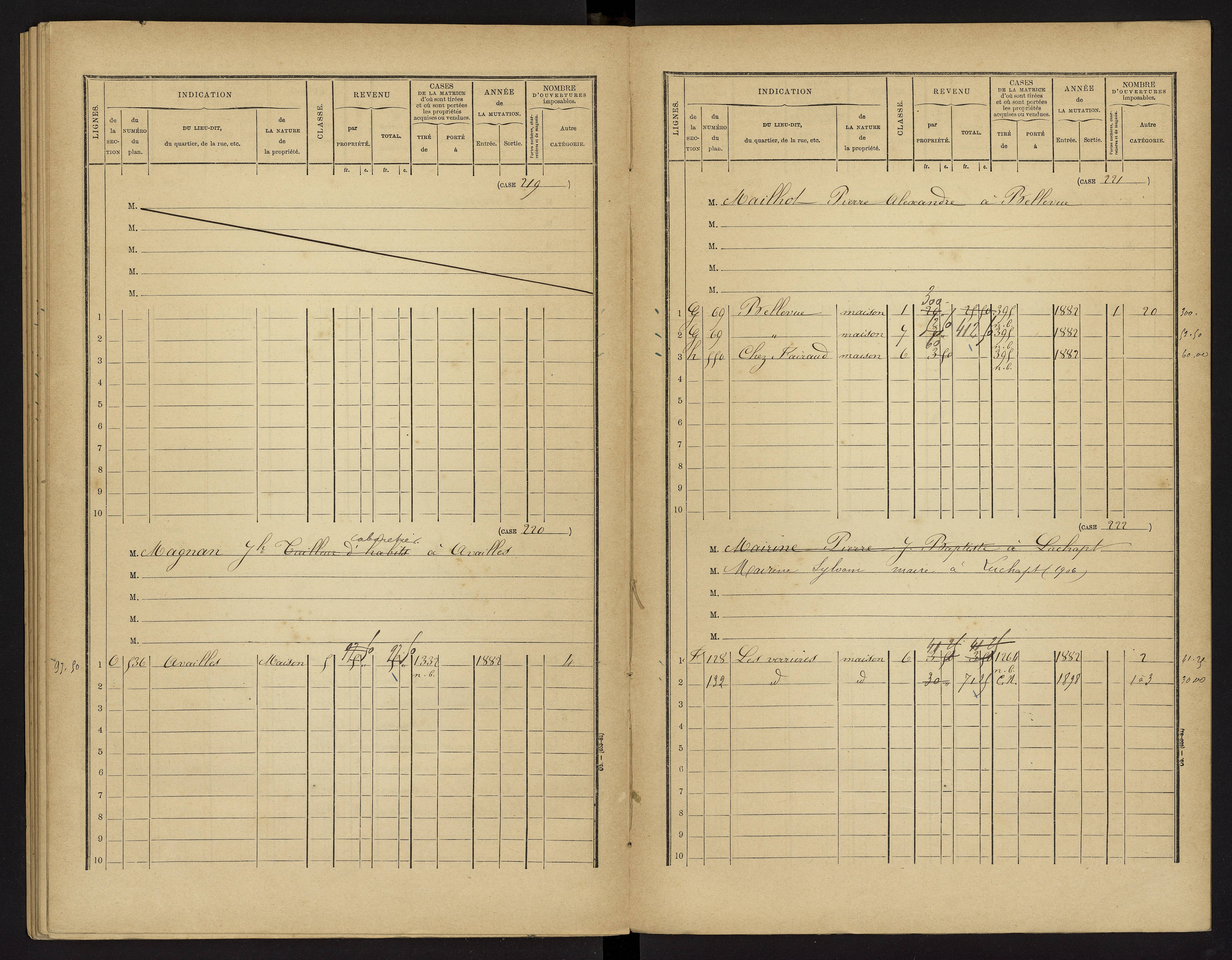 Availles-Limouzine - FRAD086_cadastre Cases 1-496 