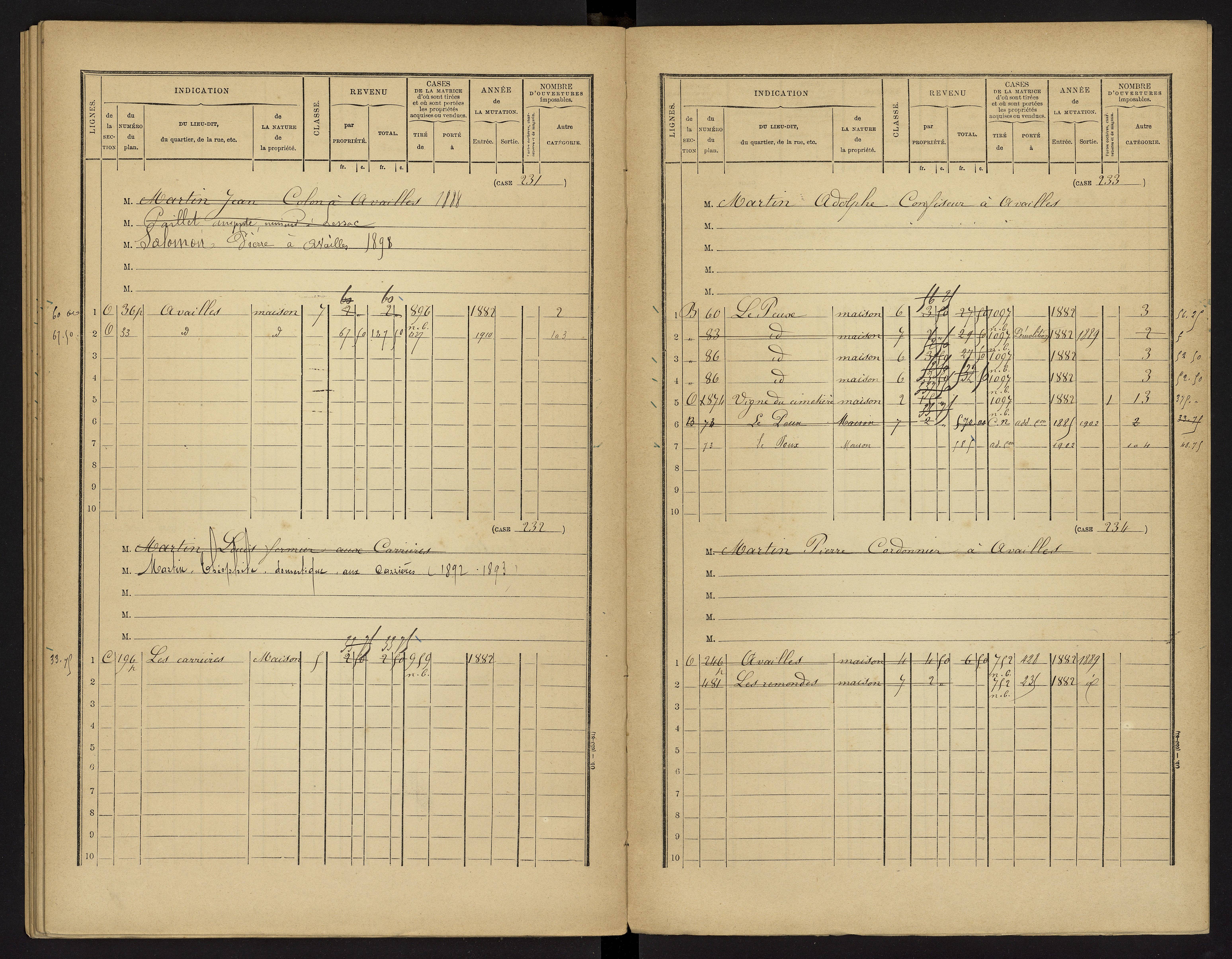 Availles-Limouzine - FRAD086_cadastre Cases 1-496 