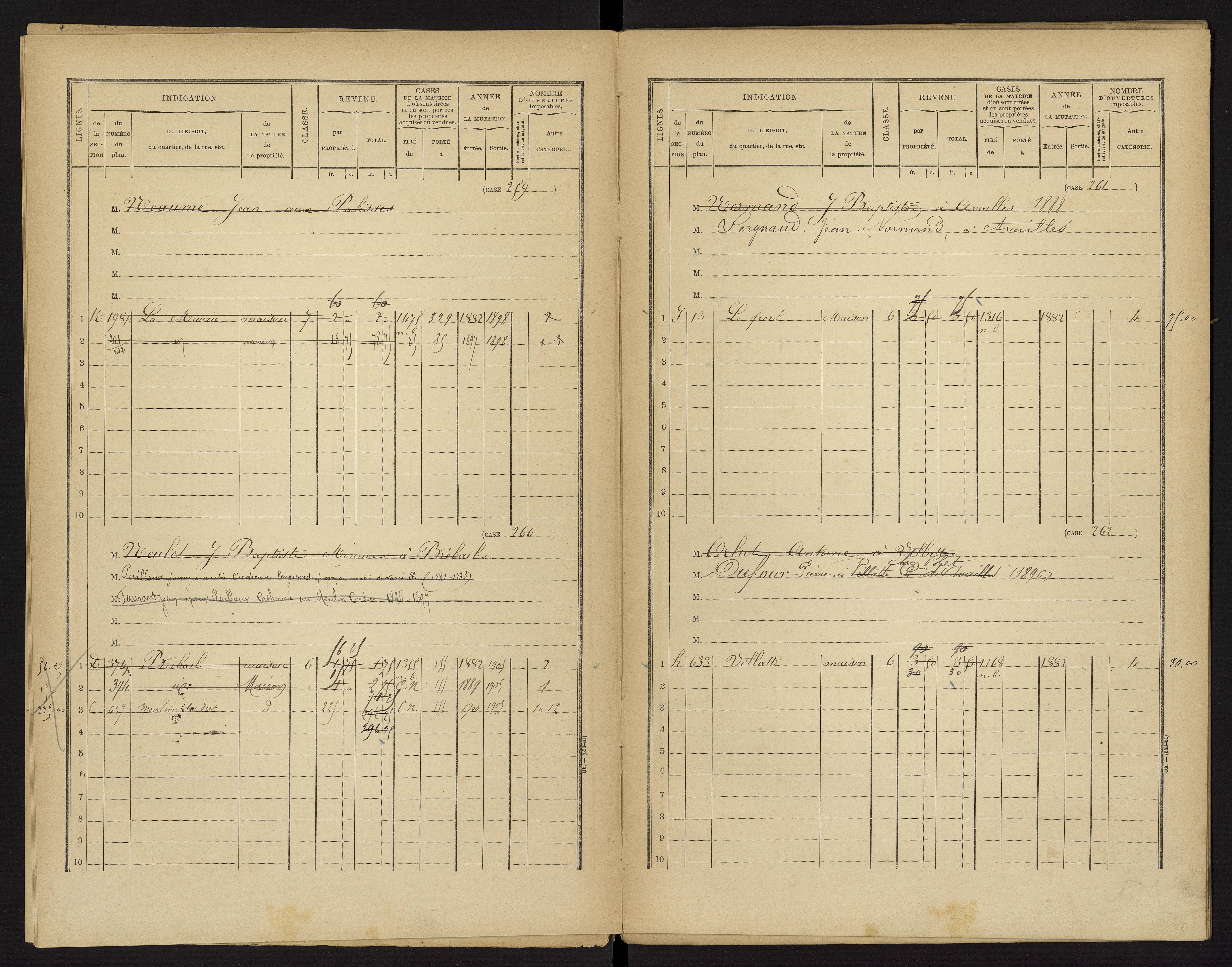 Availles-Limouzine - FRAD086_cadastre Cases 1-496 
