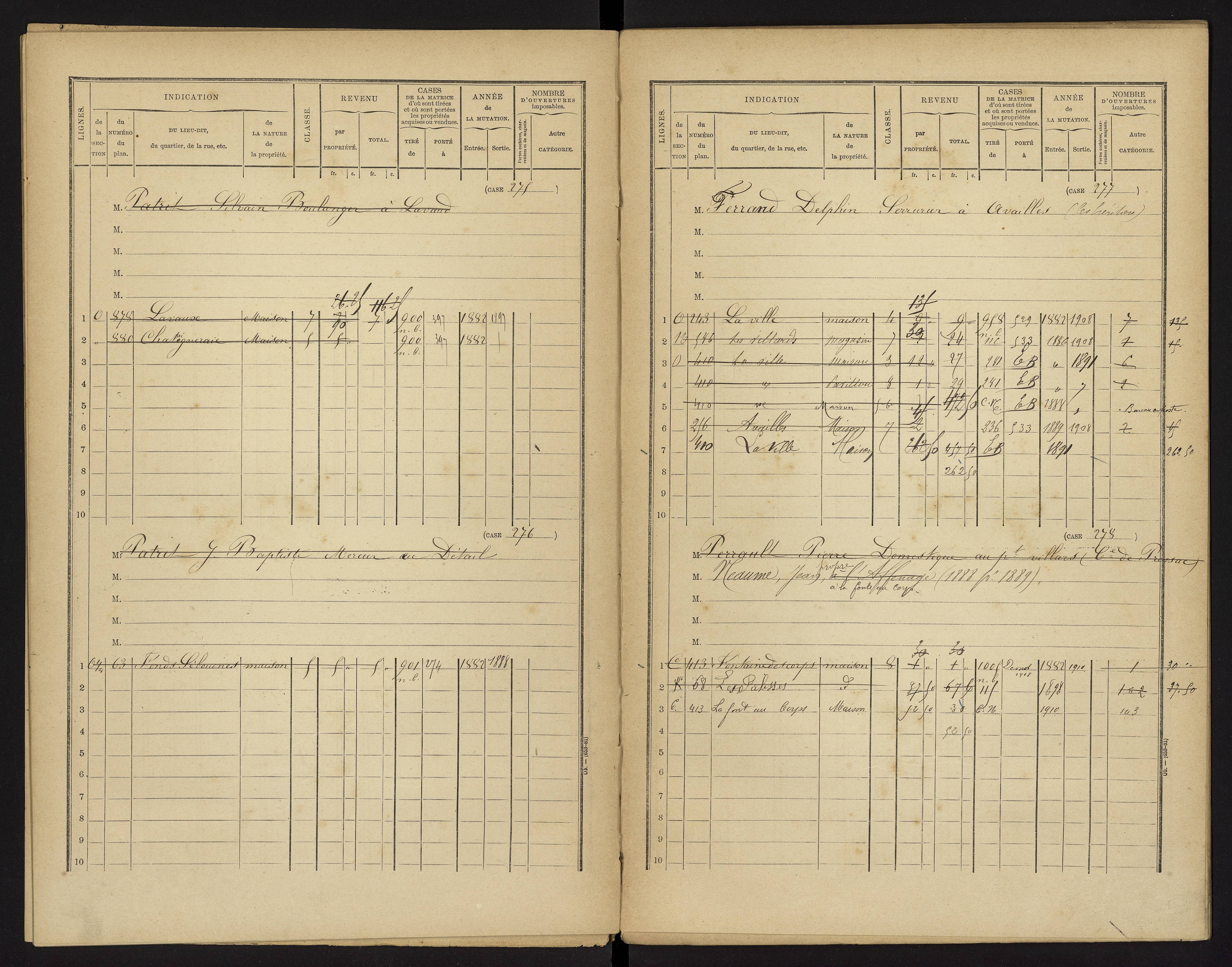 Availles-Limouzine - FRAD086_cadastre Cases 1-496 