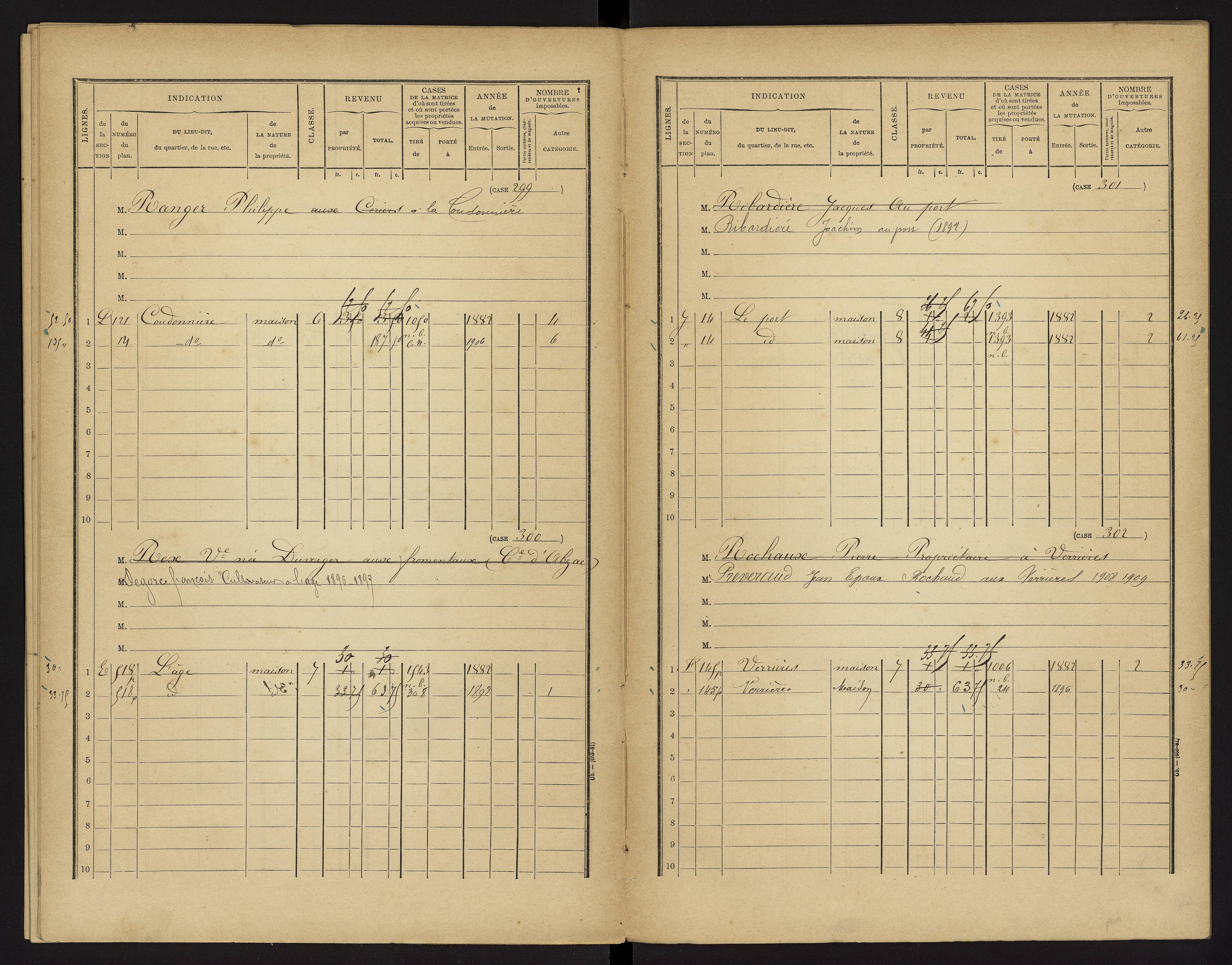 Availles-Limouzine - FRAD086_cadastre Cases 1-496 