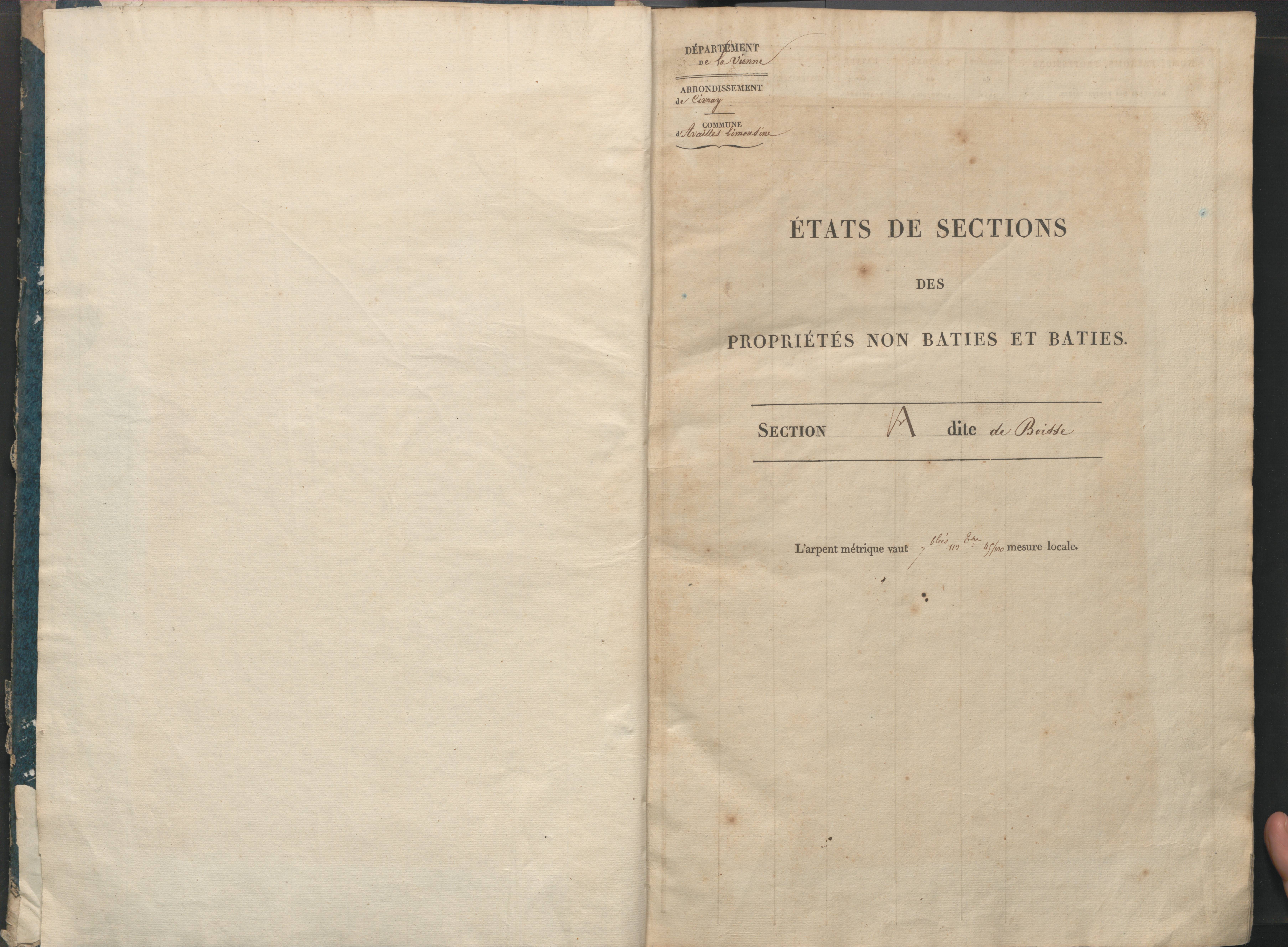 Availles-Limouzine - FRAD086_cadastre Sections A-G 