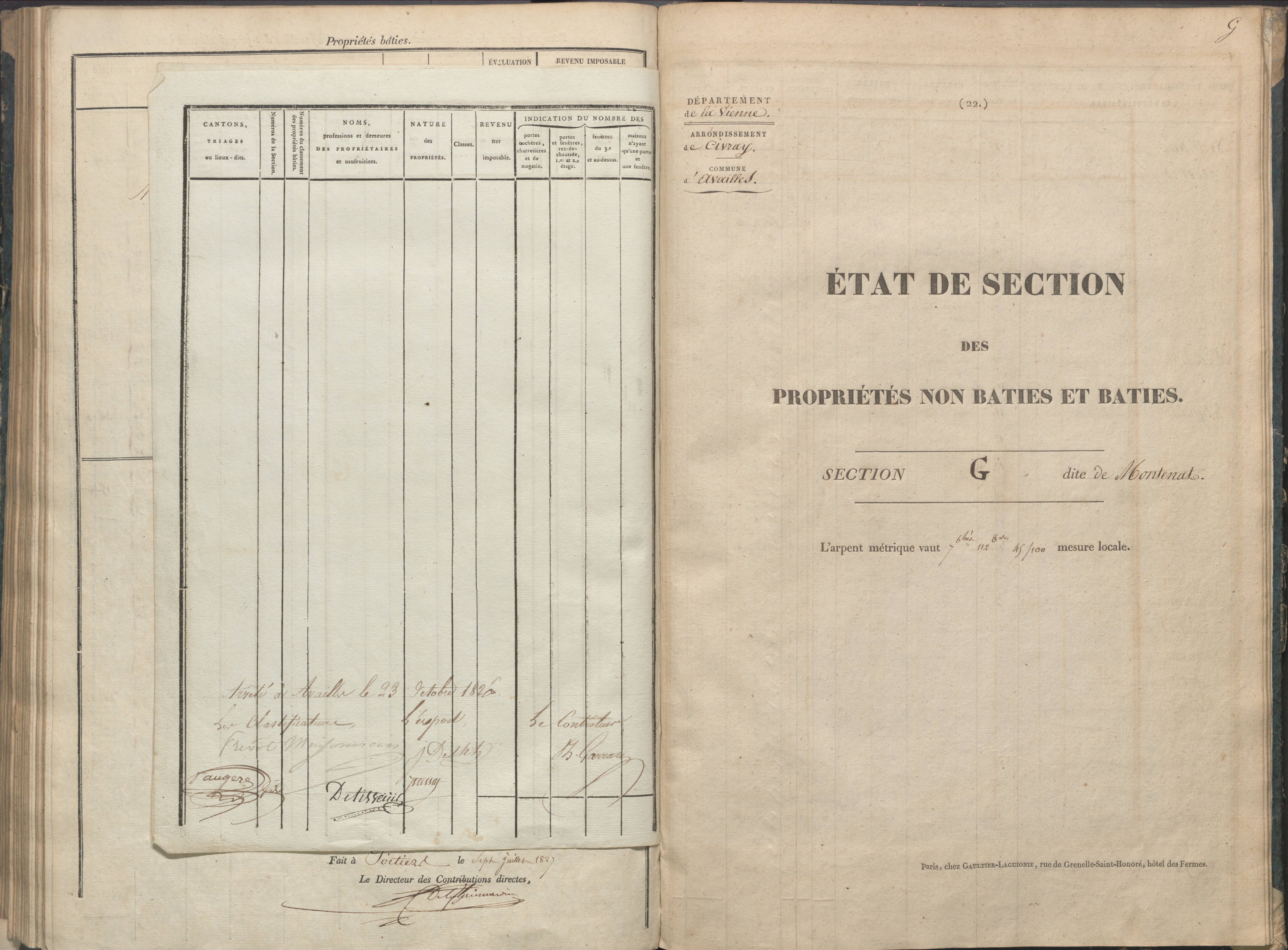 Availles-Limouzine - FRAD086_cadastre Sections A-G 