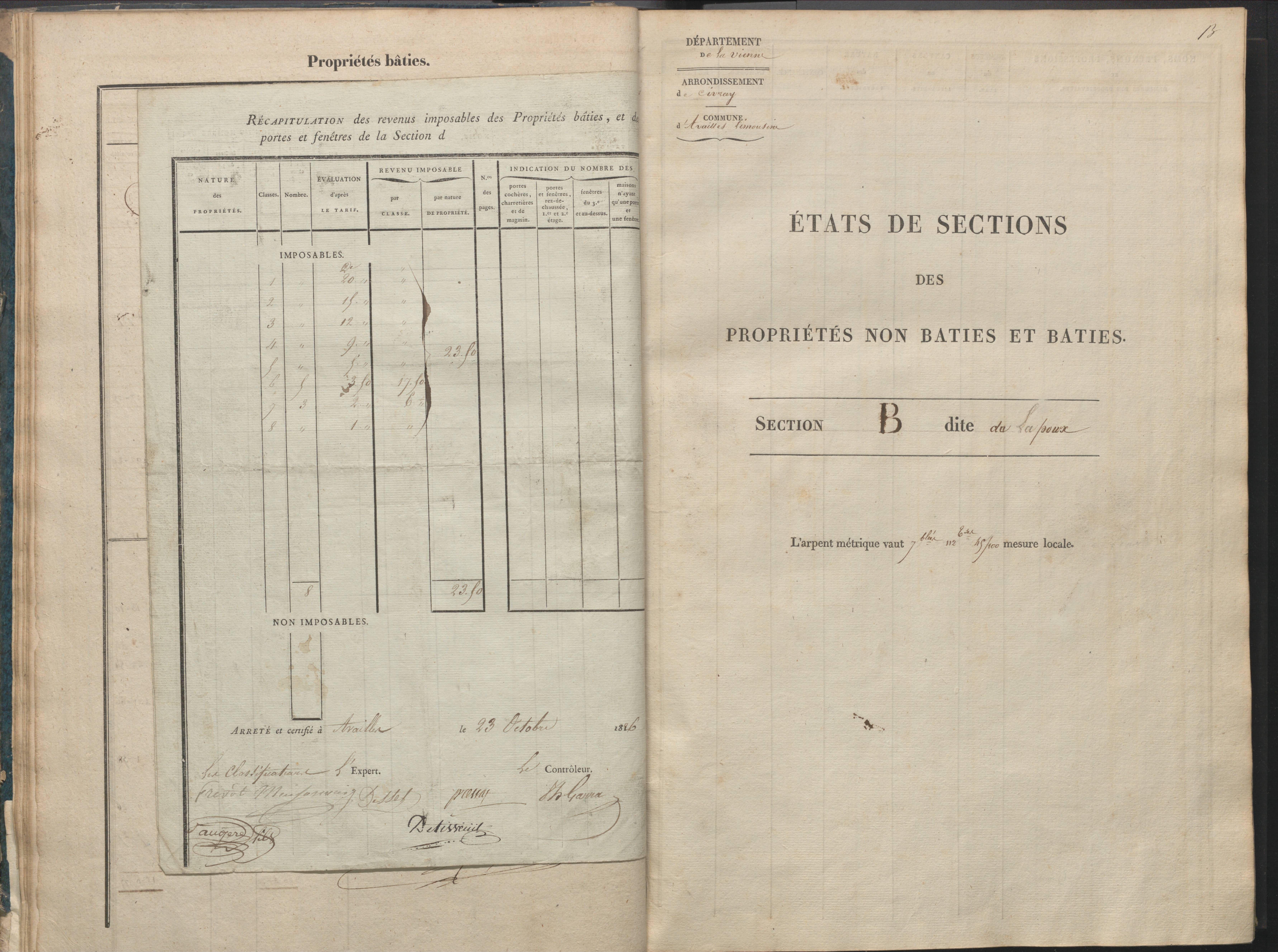Availles-Limouzine - FRAD086_cadastre Sections A-G 