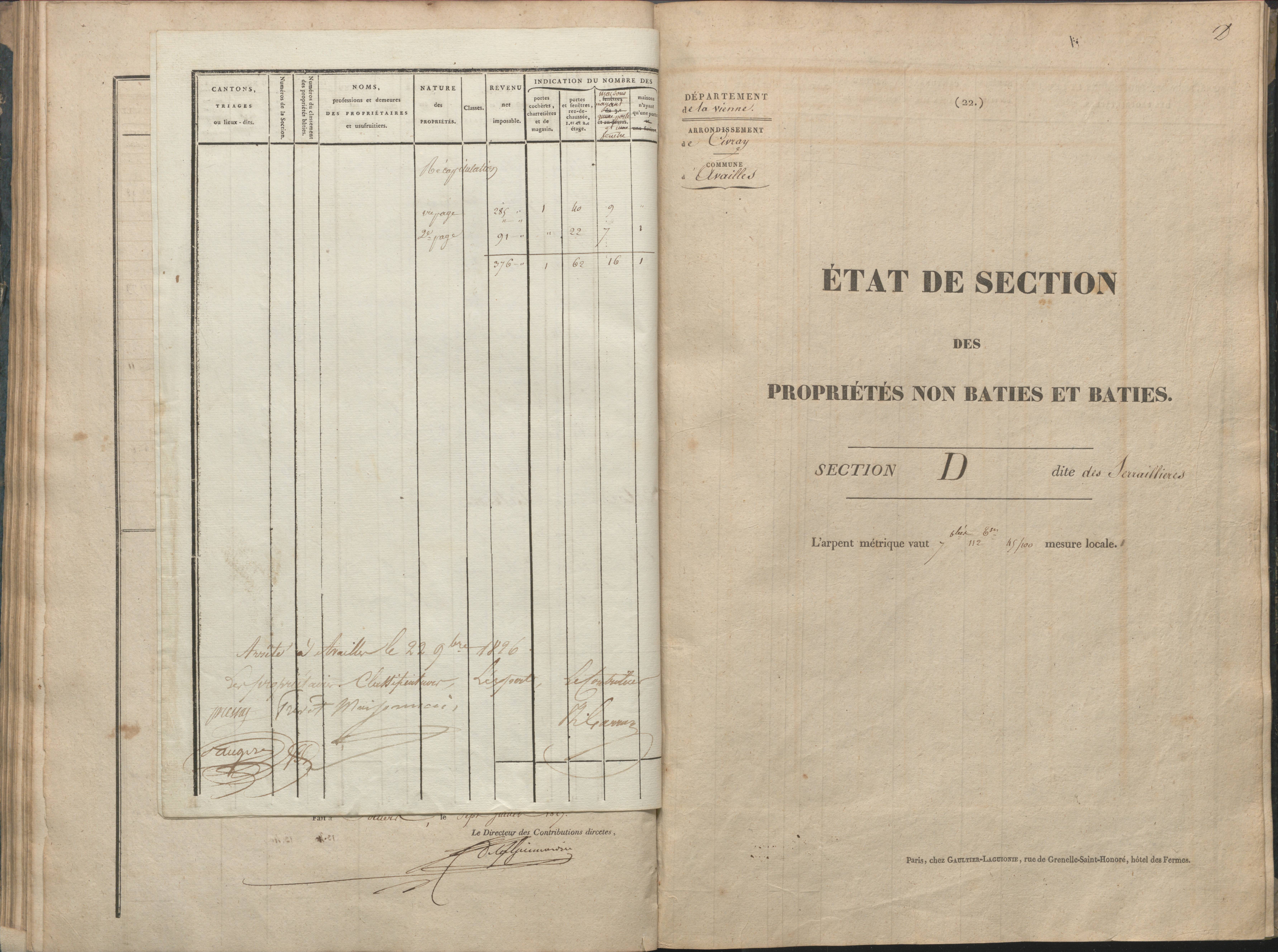 Availles-Limouzine - FRAD086_cadastre Sections A-G 