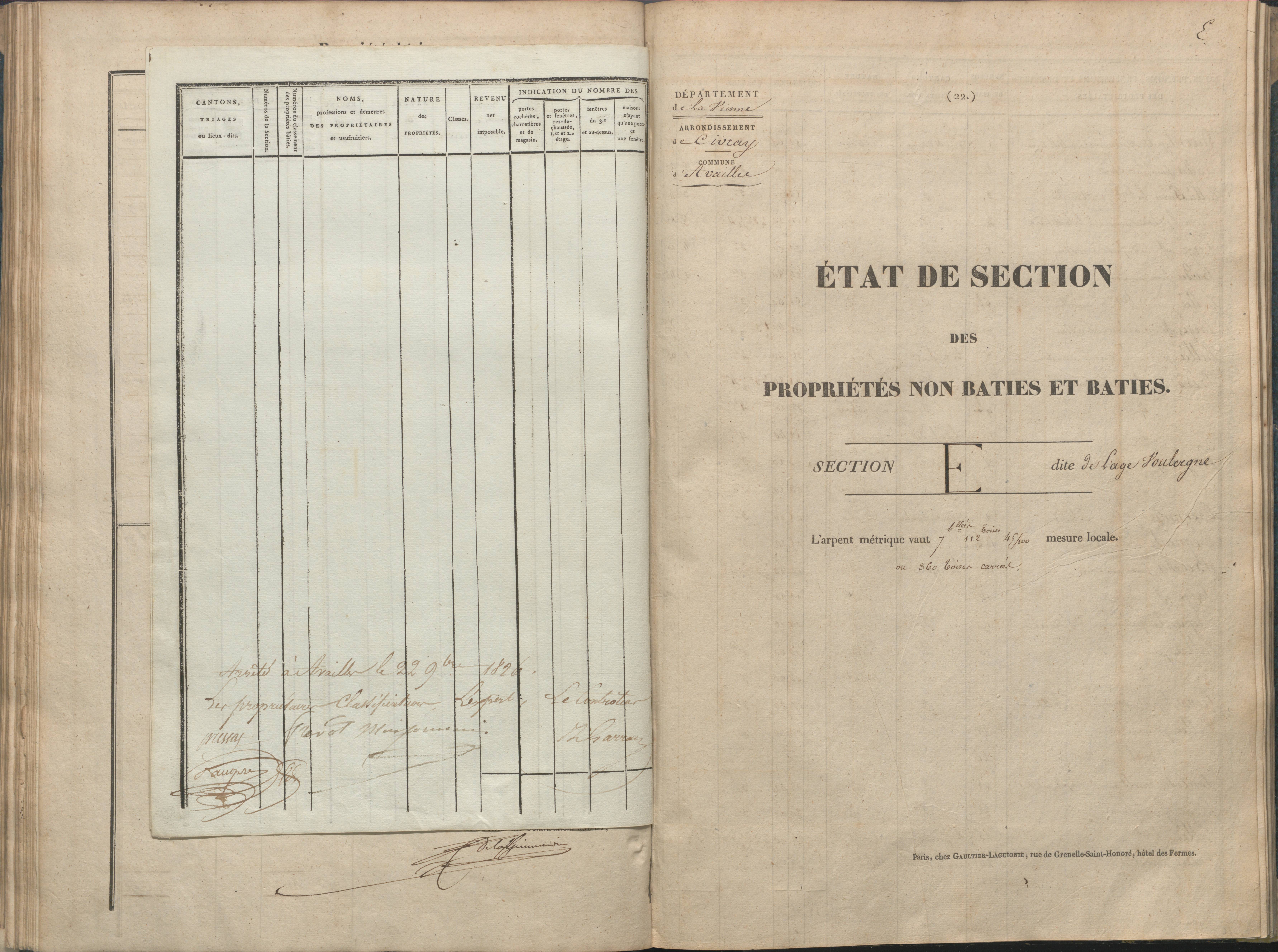 Availles-Limouzine - FRAD086_cadastre Sections A-G 