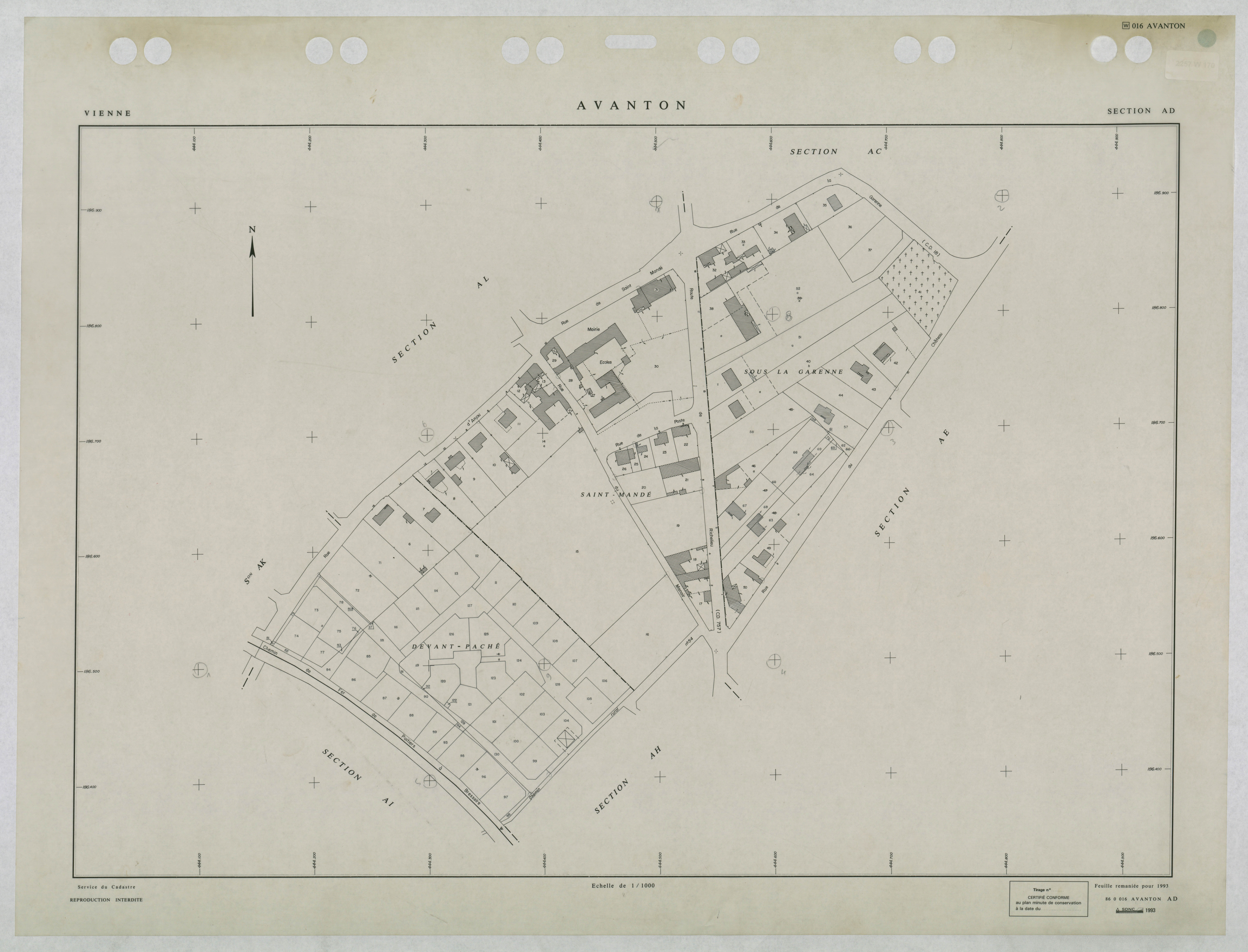 Avanton - FRAD086_cadastre Plans remaniés 