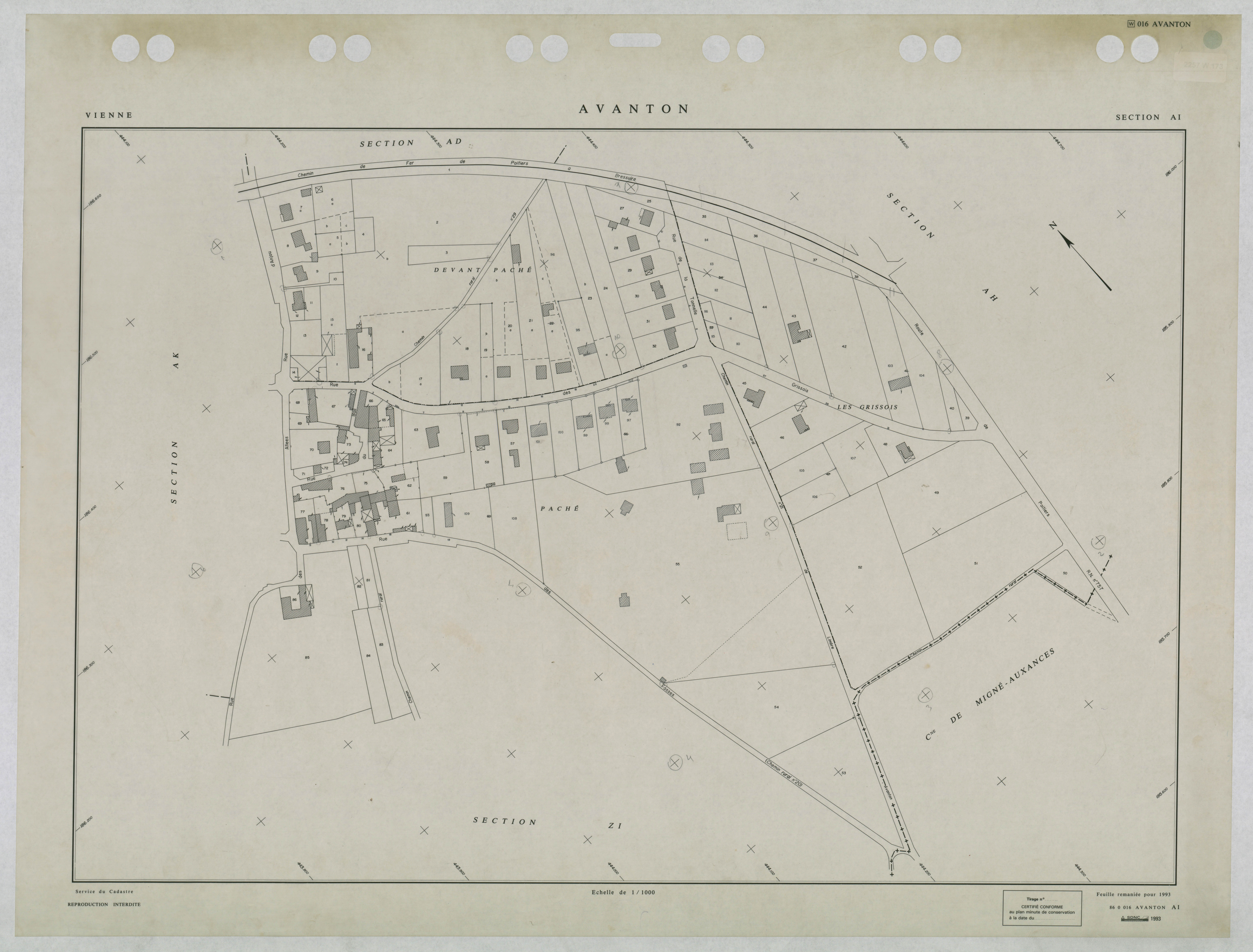 Avanton - FRAD086_cadastre Plans remaniés 