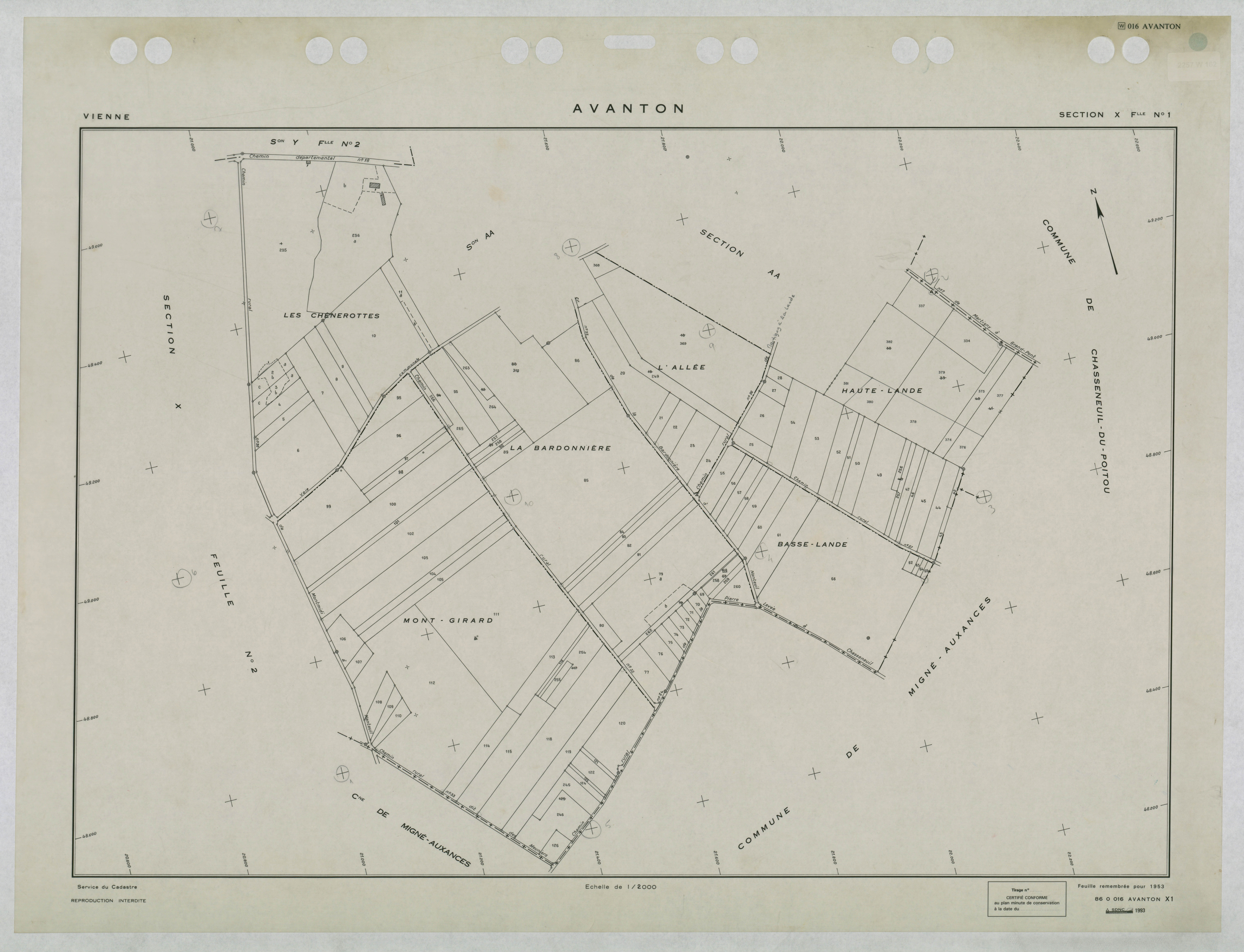 Avanton - FRAD086_cadastre Plans remembrés 