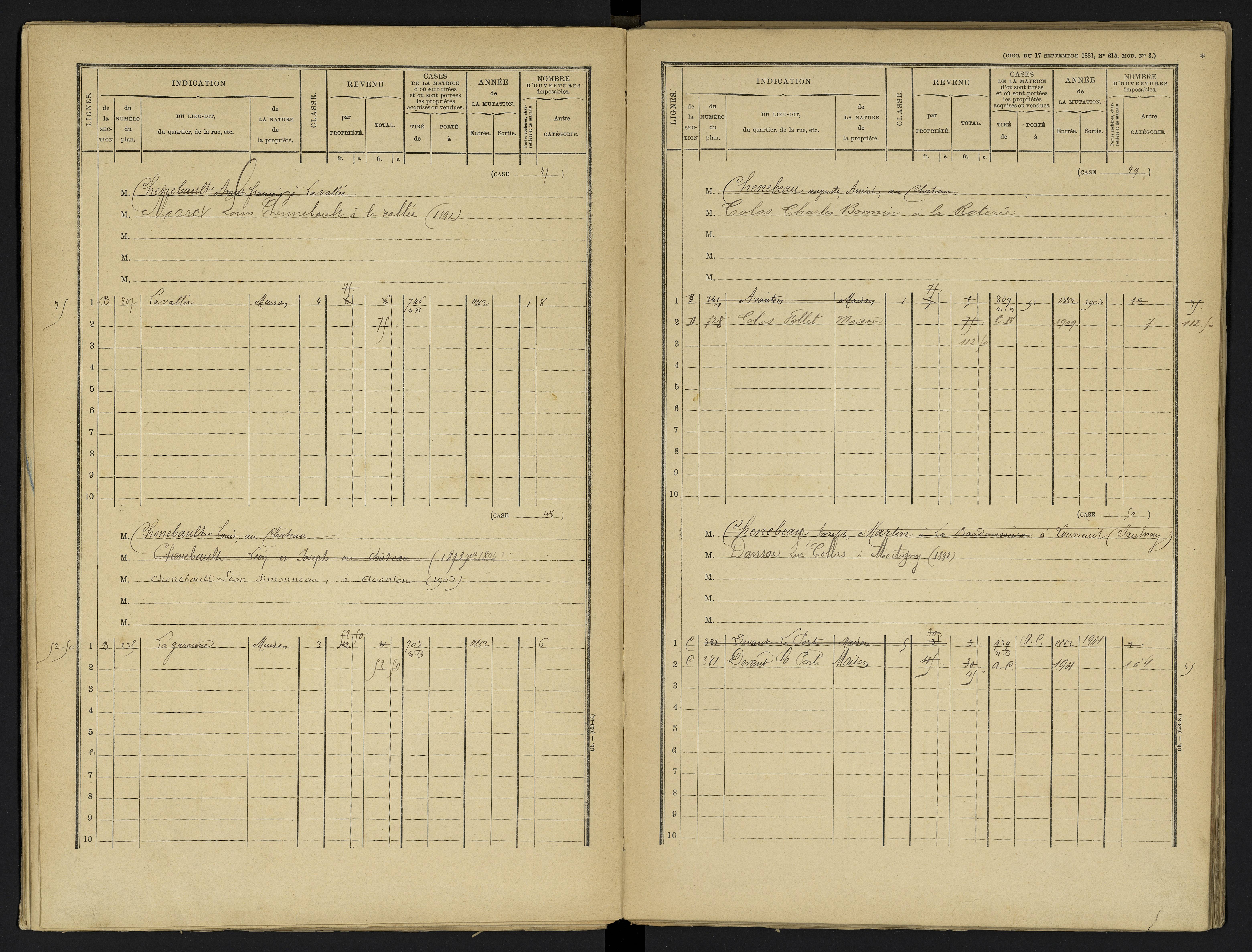 Avanton - FRAD086_cadastre Cases 1-236 