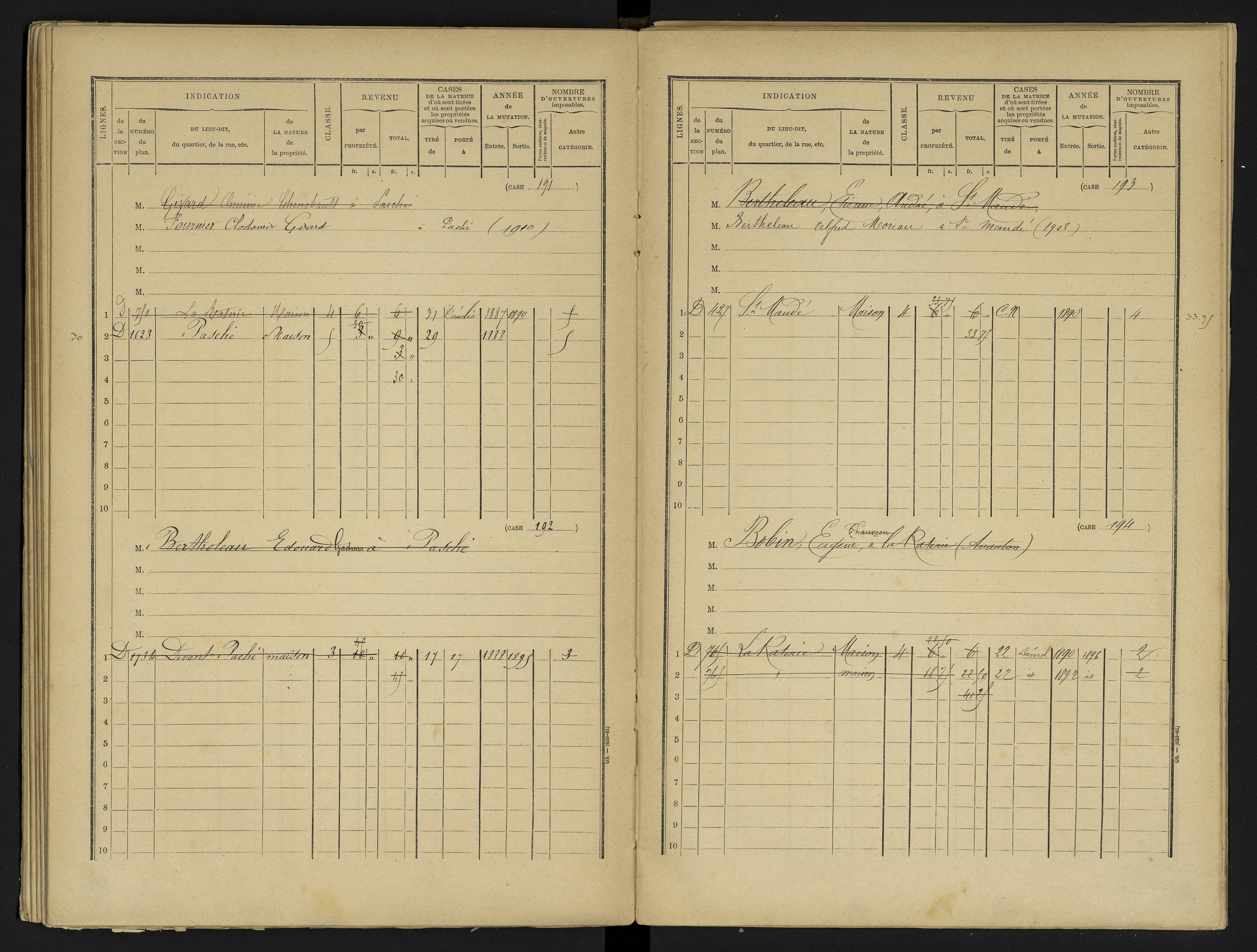 Avanton - FRAD086_cadastre Cases 1-236 
