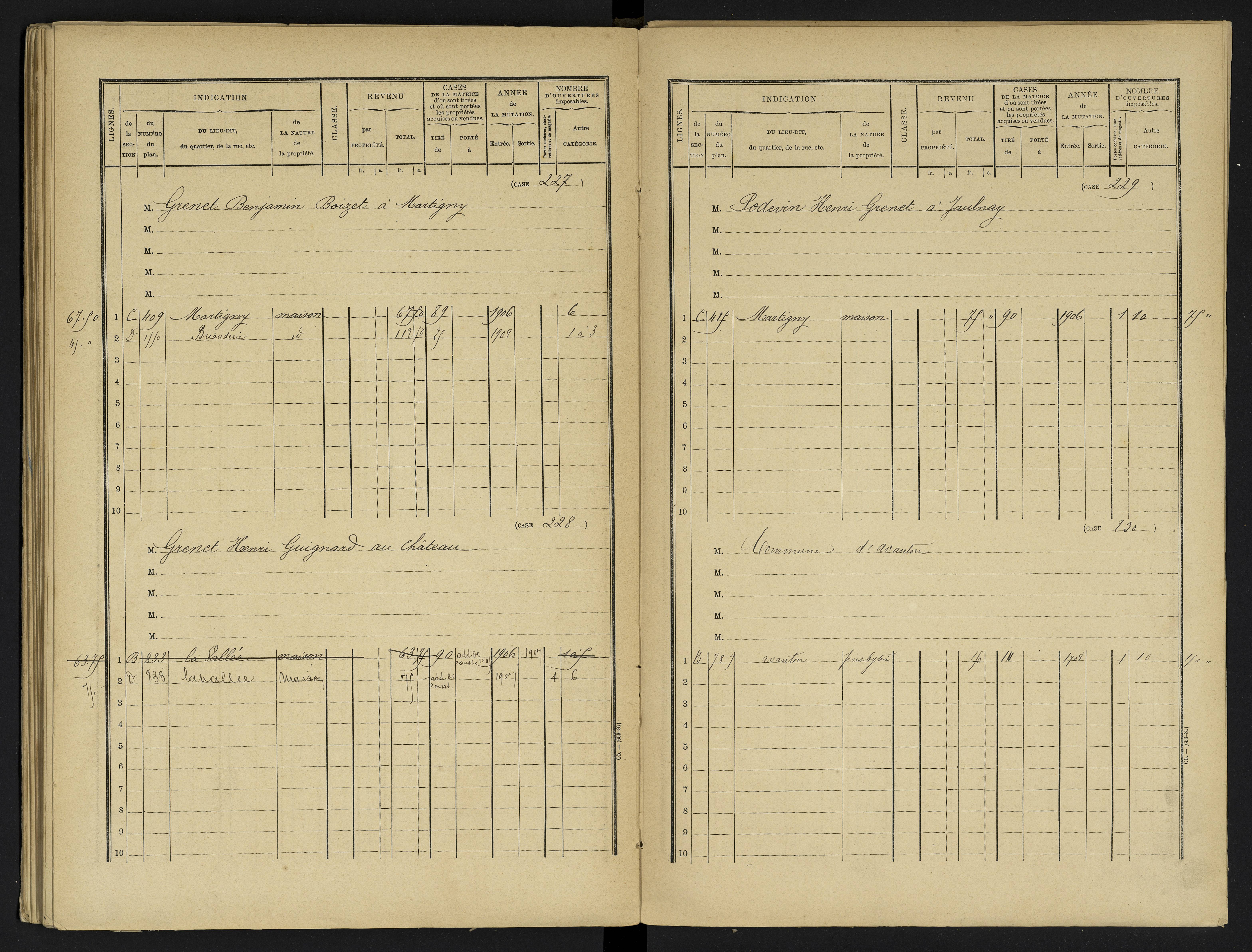 Avanton - FRAD086_cadastre Cases 1-236 