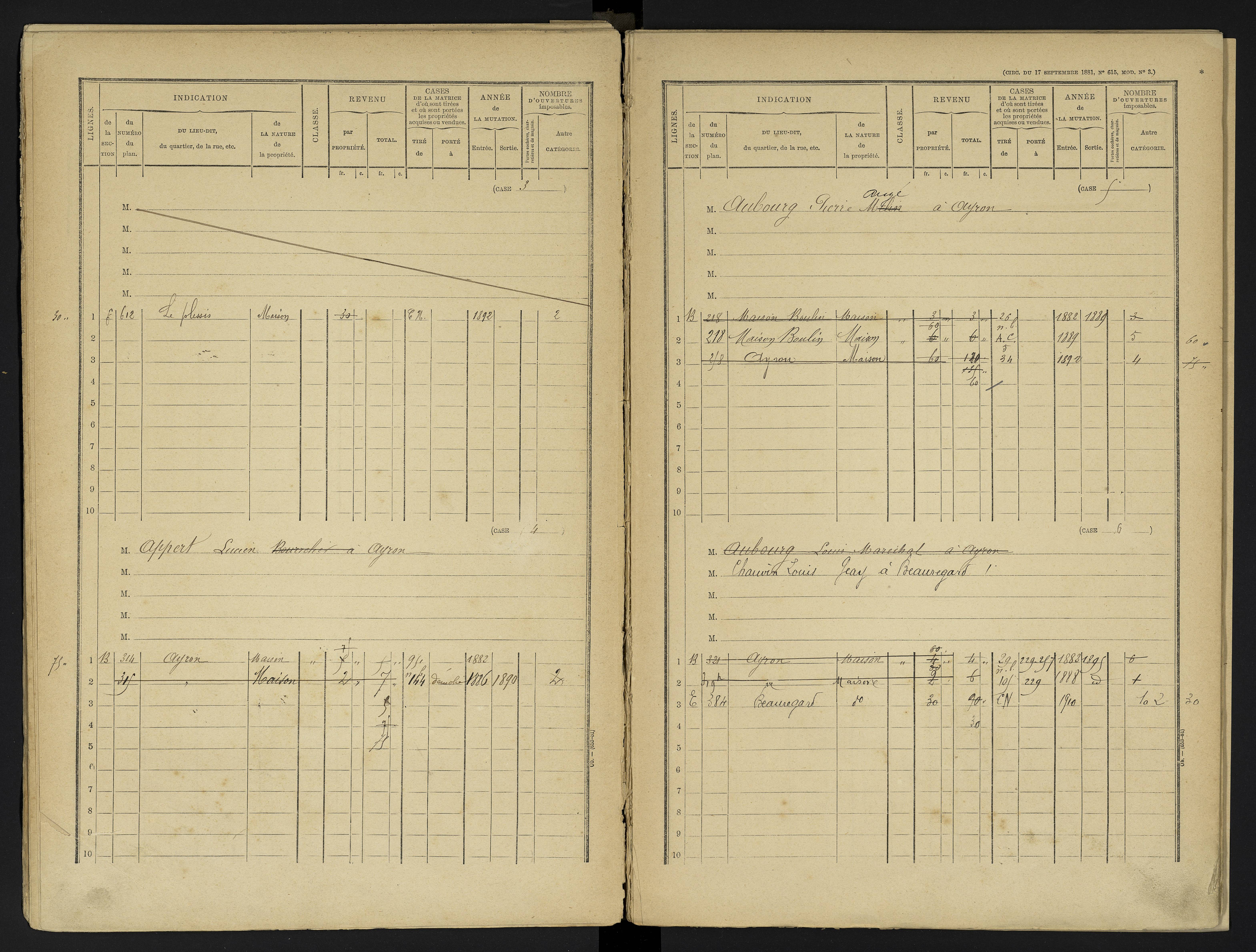 Ayron - FRAD086_cadastre Cases 1-288 