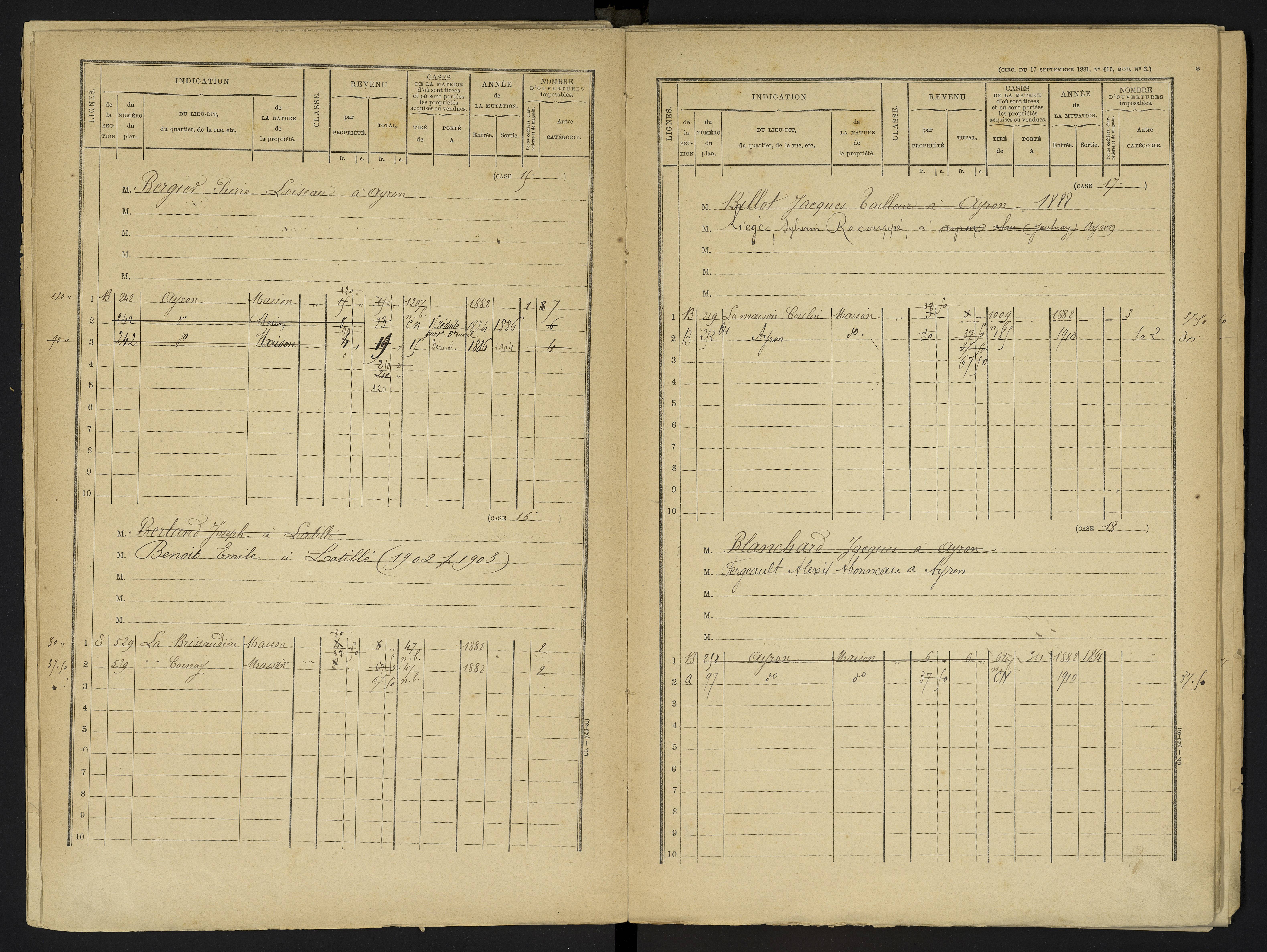Ayron - FRAD086_cadastre Cases 1-288 